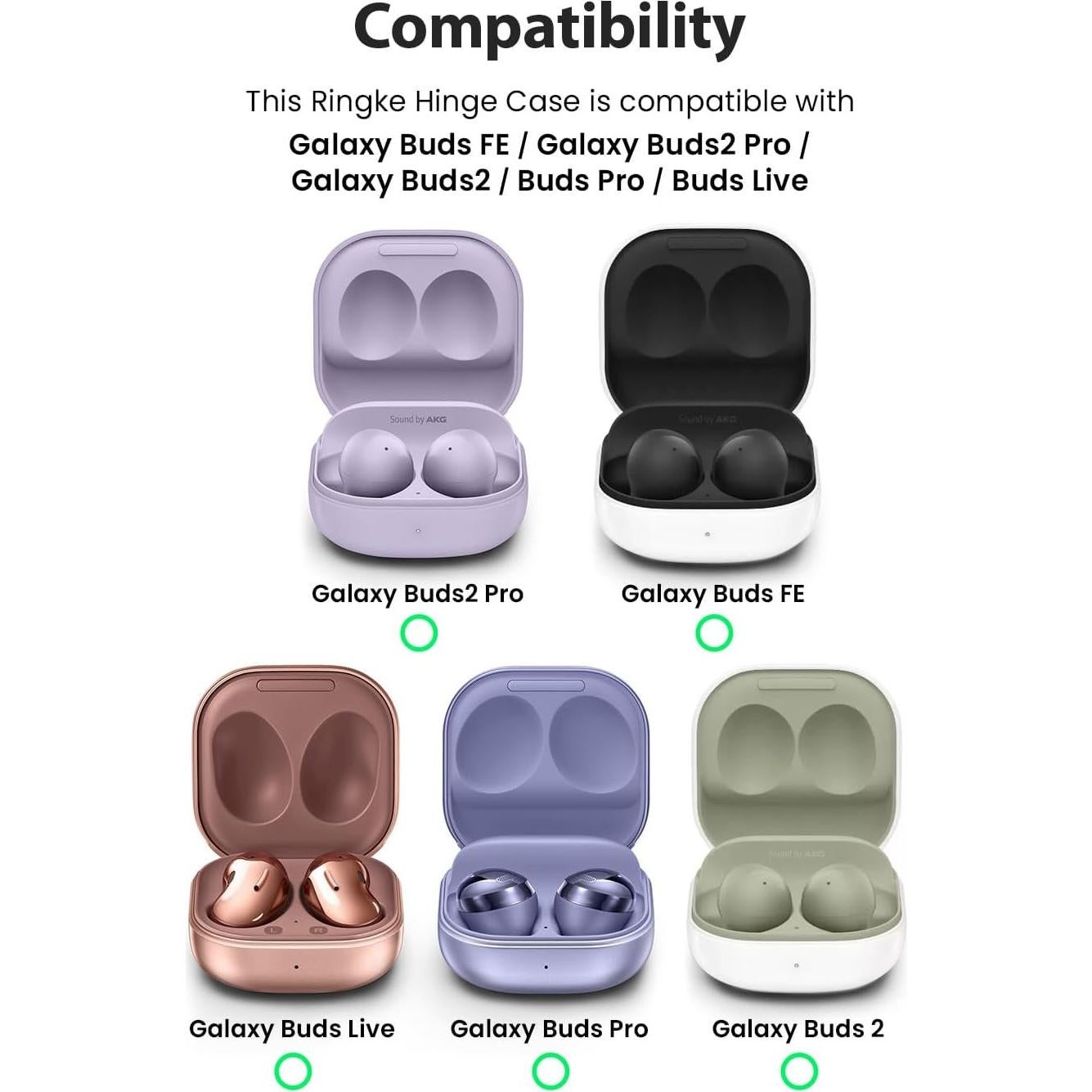 Funda Ringke Hinge Transparente para Galaxy Buds 2 Pro y más