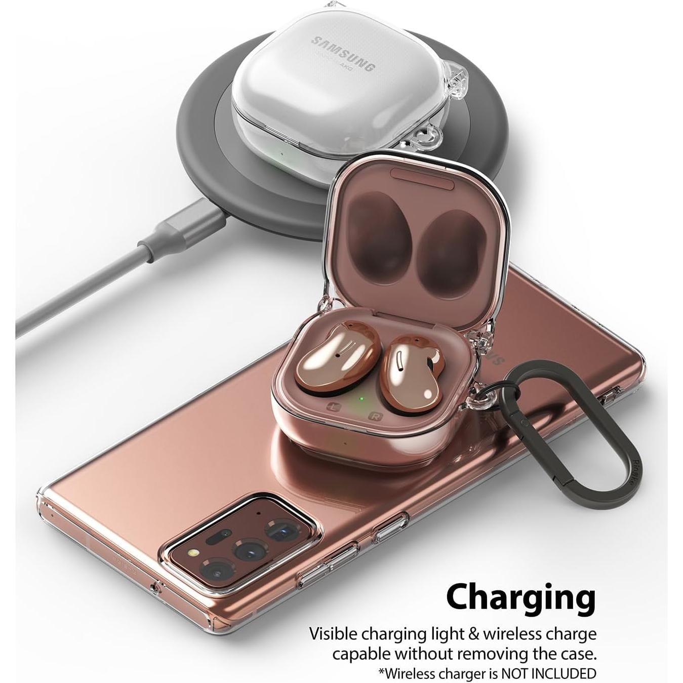 Funda Ringke Hinge Transparente para Galaxy Buds 2 Pro y más