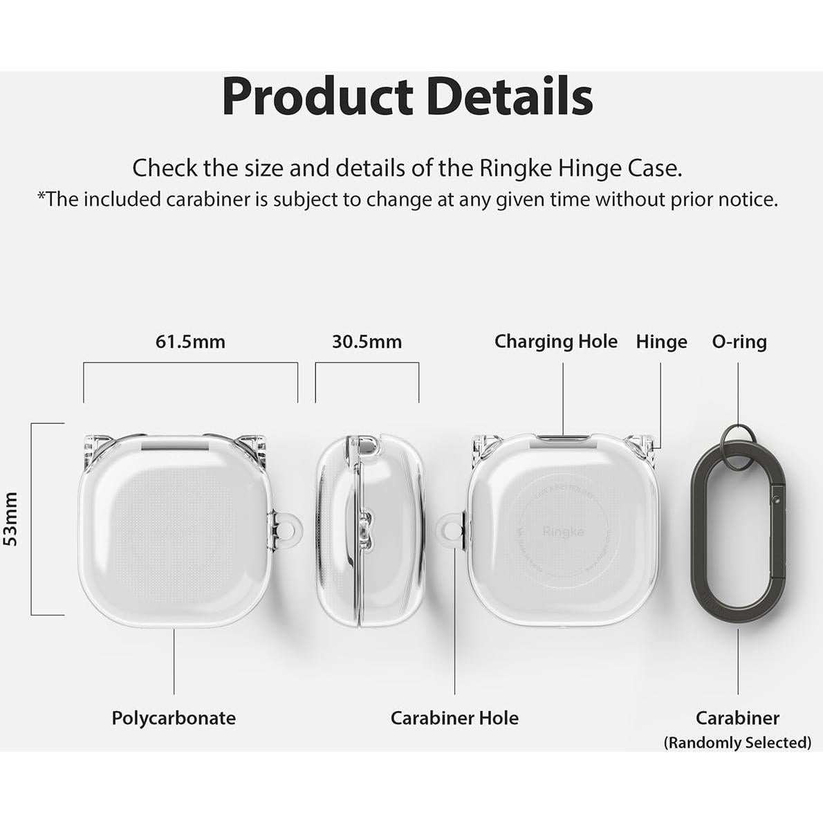 Funda Ringke Hinge Transparente para Galaxy Buds 2 Pro y más