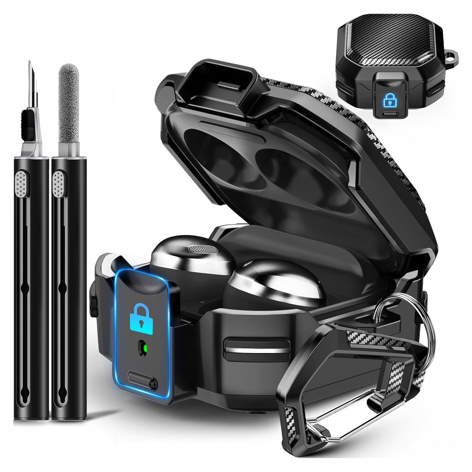 Funda Dura Galafoki Fibra de Carbono con Cerradura para Galaxy Buds