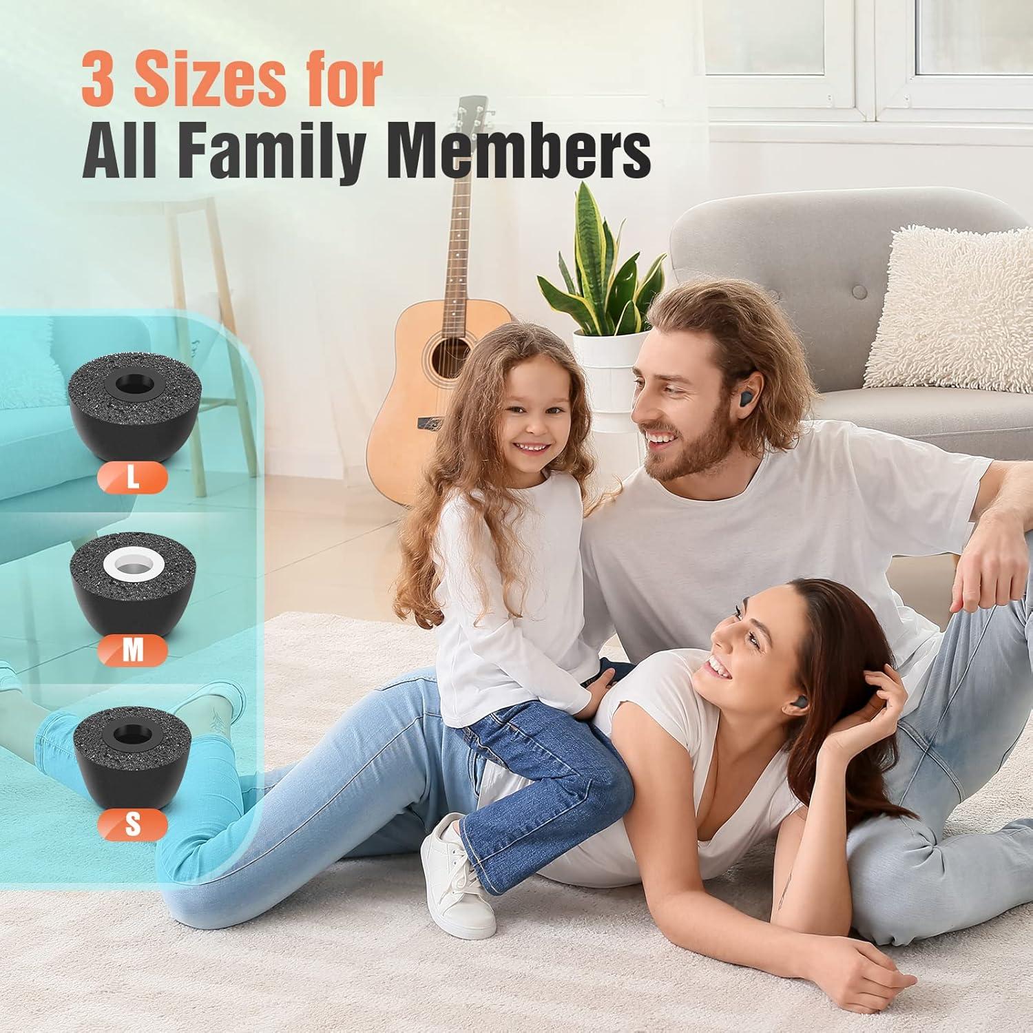 Consejos de Espuma de Memoria Tang Town para Galaxy Buds 2 Pro, 3 Pares S/M/L, Negro