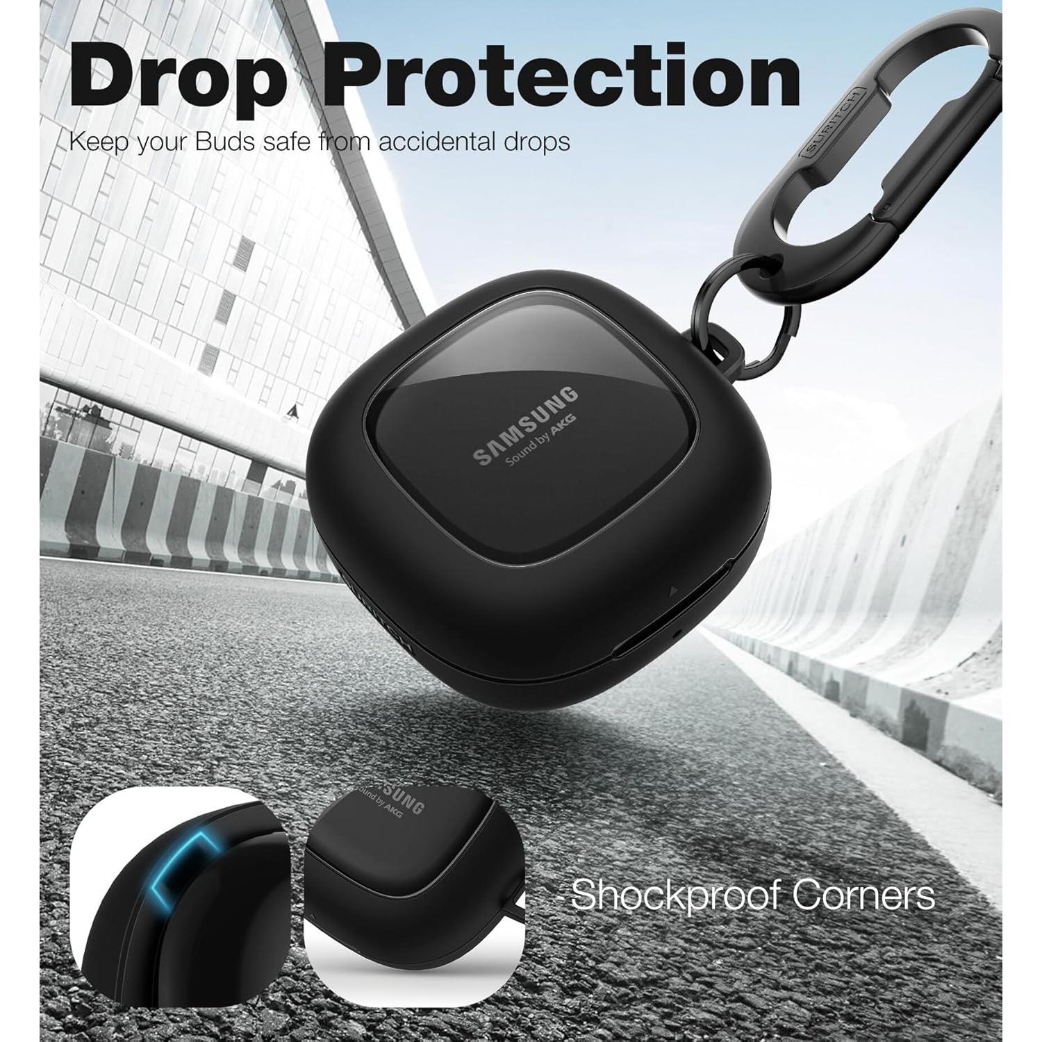 Funda Protectora SURITCH para Galaxy Buds FE/2 Pro/2/Pro/Live - Resistente a Golpes, Negro