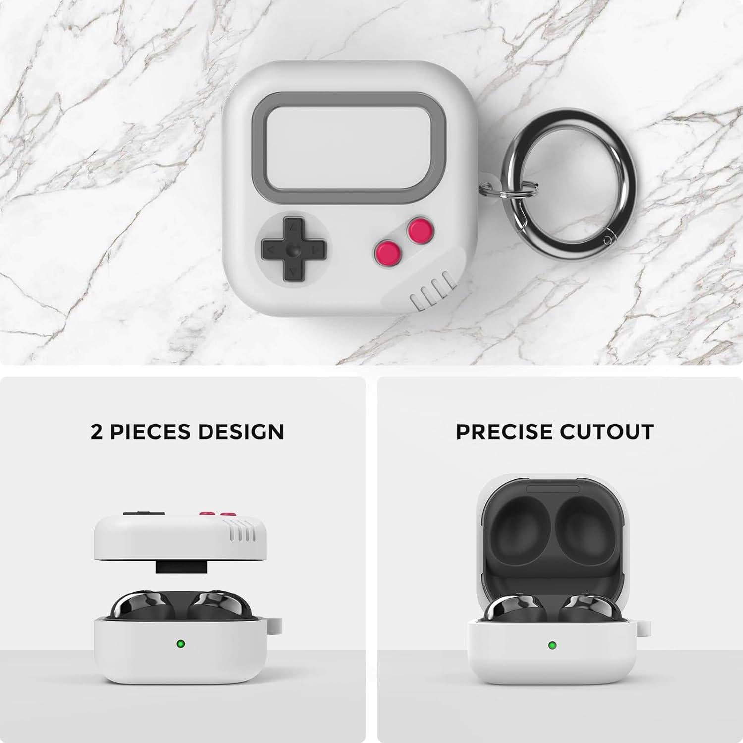 Funda de Silicona Retro TRONWIN para Galaxy Buds 2 Pro - Gris Claro