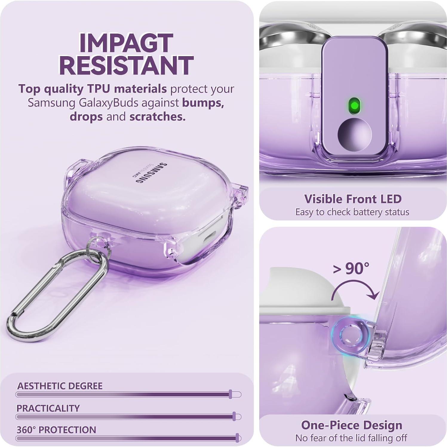 Funda Protectora Inesore para Galaxy Buds FE/2/Pro/Live - Púrpura