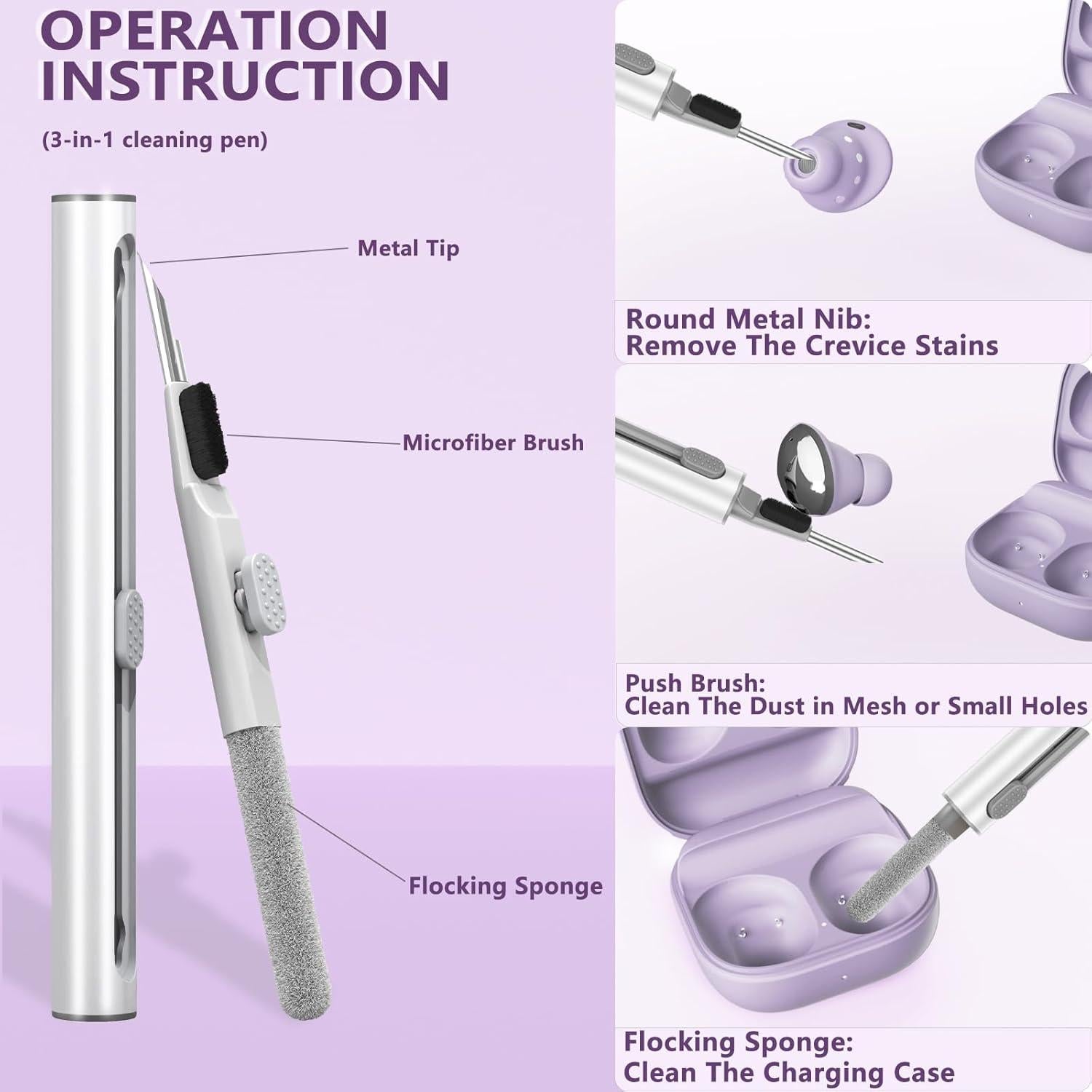 Funda Protectora Inesore para Galaxy Buds FE/2/Pro/Live - Púrpura