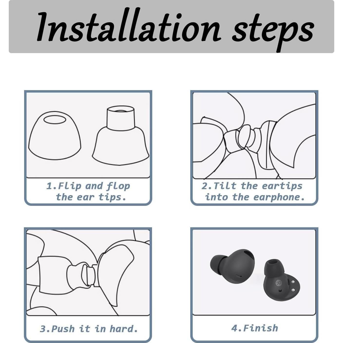 Puntas de Silicona de Repuesto UOWGA para Galaxy Buds 2 Pro - 6 Tamaños