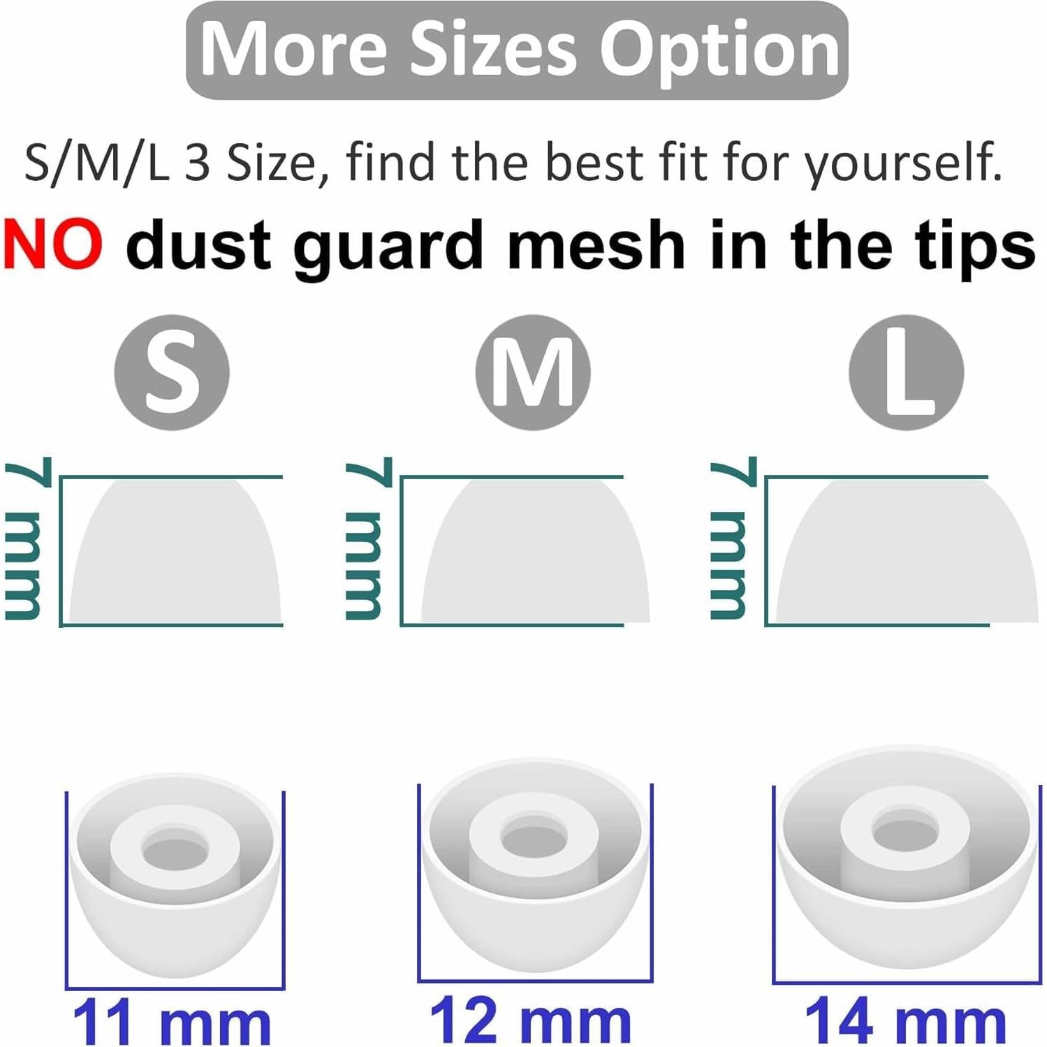 Consejos de Reemplazo BLLQ para Auriculares Samsung Galaxy Buds 2 Pro - 3 Pares S/M/L