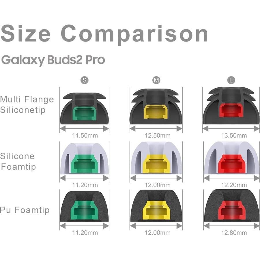 Puntas de espuma PU para Samsung Galaxy Buds2 Pro - 3 pares S/M/L