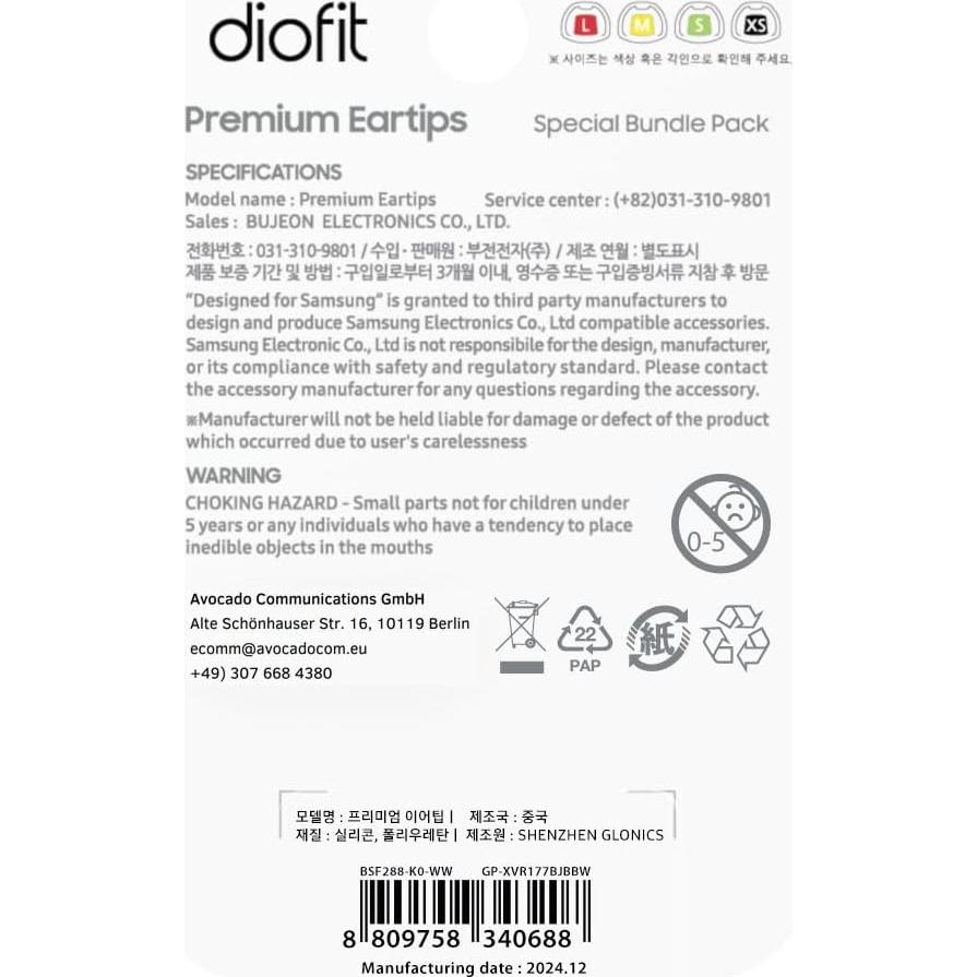 Puntas de espuma PU para Samsung Galaxy Buds2 Pro - 3 pares S/M/L