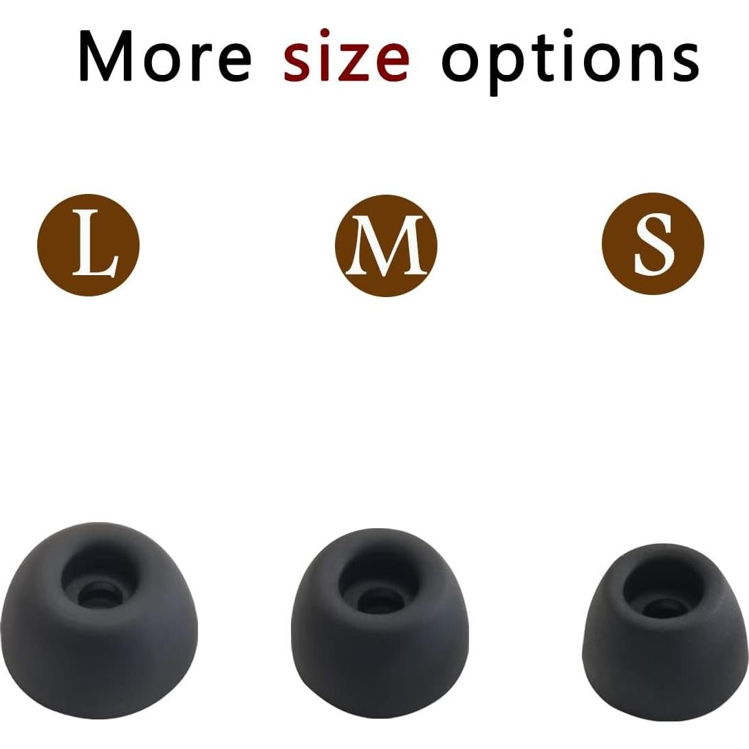 Silicone Ear Tips for Galaxy Buds 2 Pro Earbuds Tips Replacement Ear Tips for Samsung Galaxy Buds 2 Pro Earbuds 6 Pairs LMS Black