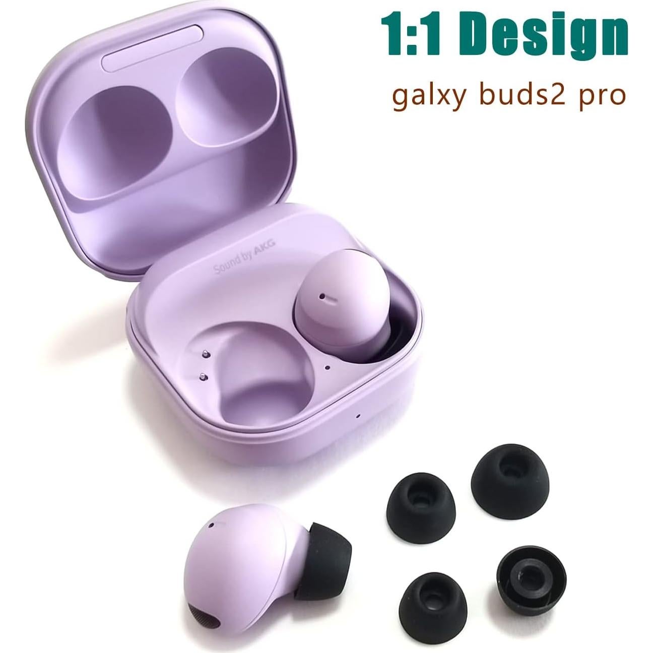 Silicone Ear Tips for Galaxy Buds 2 Pro Earbuds Tips Replacement Ear Tips for Samsung Galaxy Buds 2 Pro Earbuds 6 Pairs LMS Black