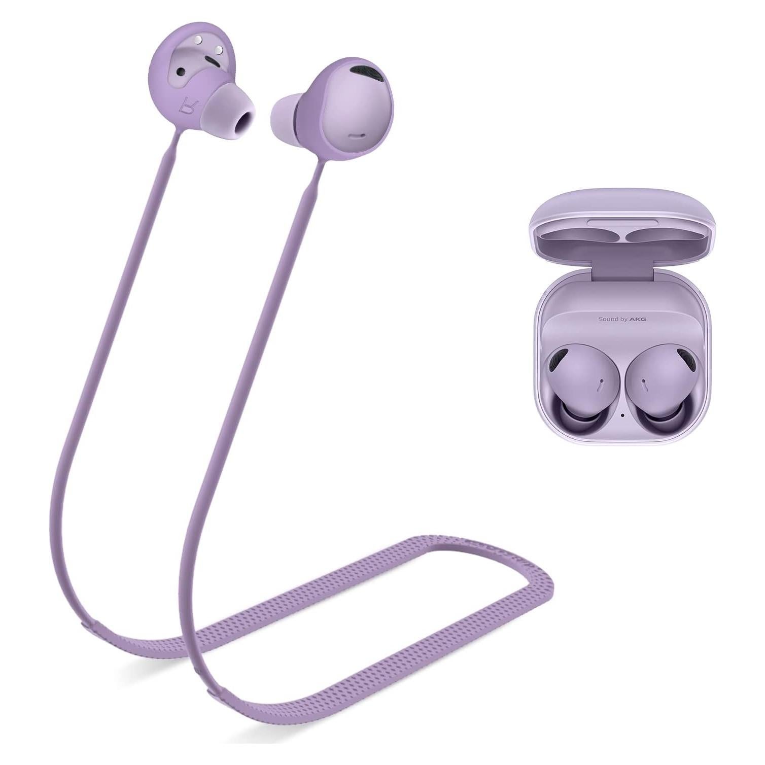 WOFRO Anti-Lost Strap for Galaxy Buds 2 Pro (2022), Sports Soft Silicone Lanyard Accessories Compatible with Samsung Galaxy Buds Pro 2 Earbuds Neck Rope (bora purple)