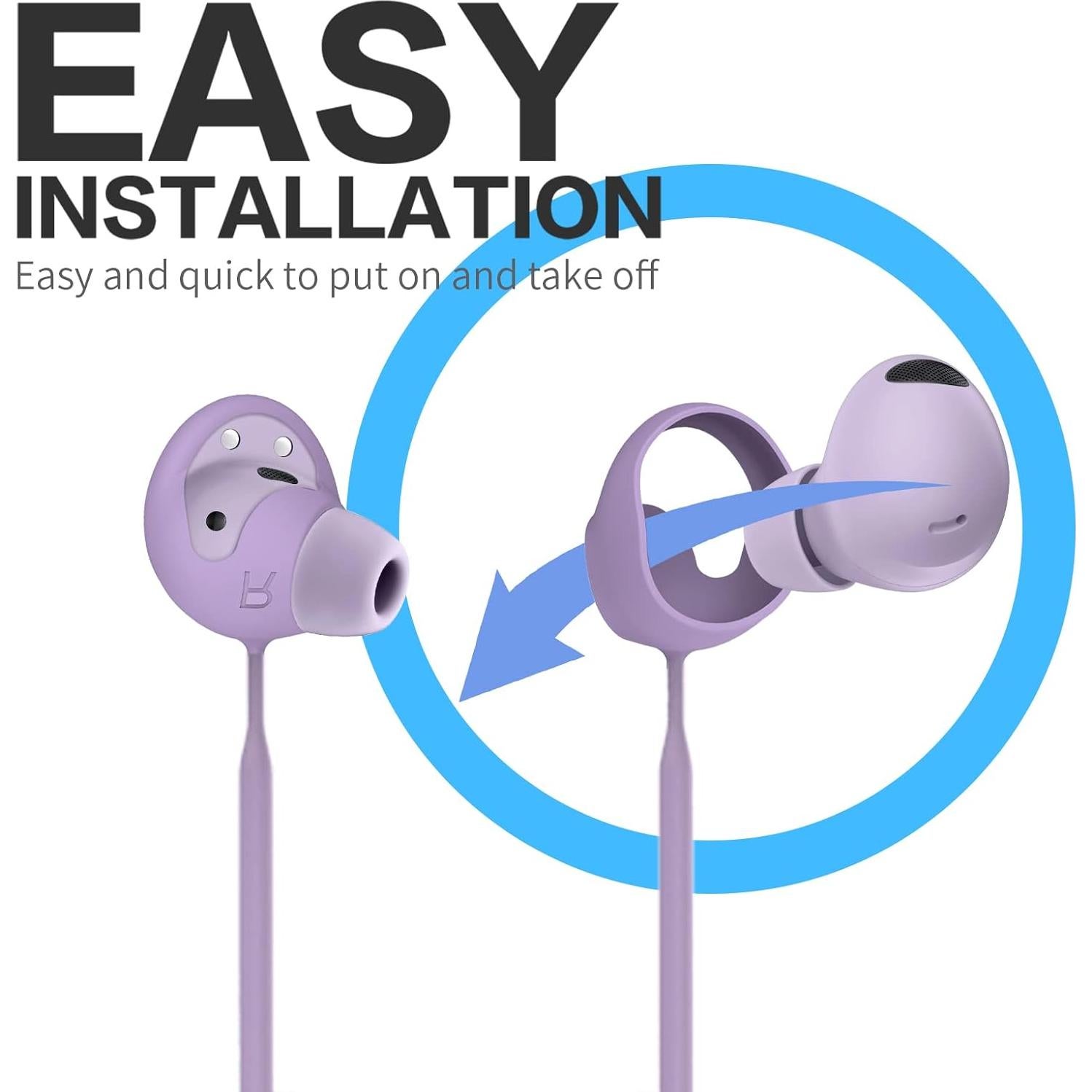 WOFRO Anti-Lost Strap for Galaxy Buds 2 Pro (2022), Sports Soft Silicone Lanyard Accessories Compatible with Samsung Galaxy Buds Pro 2 Earbuds Neck Rope (bora purple)