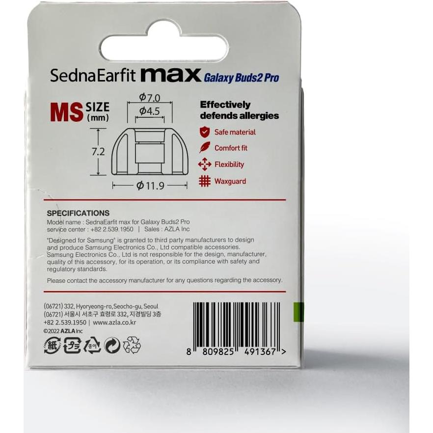 Puntas de Reemplazo AZLA SednaEarfit MAX para Galaxy Buds 2 Pro