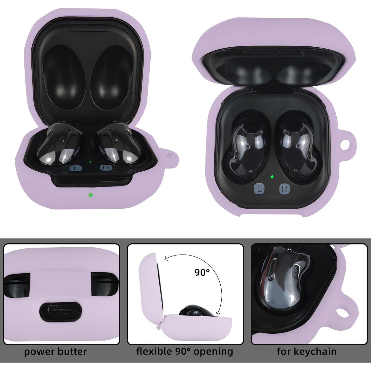 Funda de Silicona AIIEKZ para Galaxy Buds FE/2/Pro - Morado