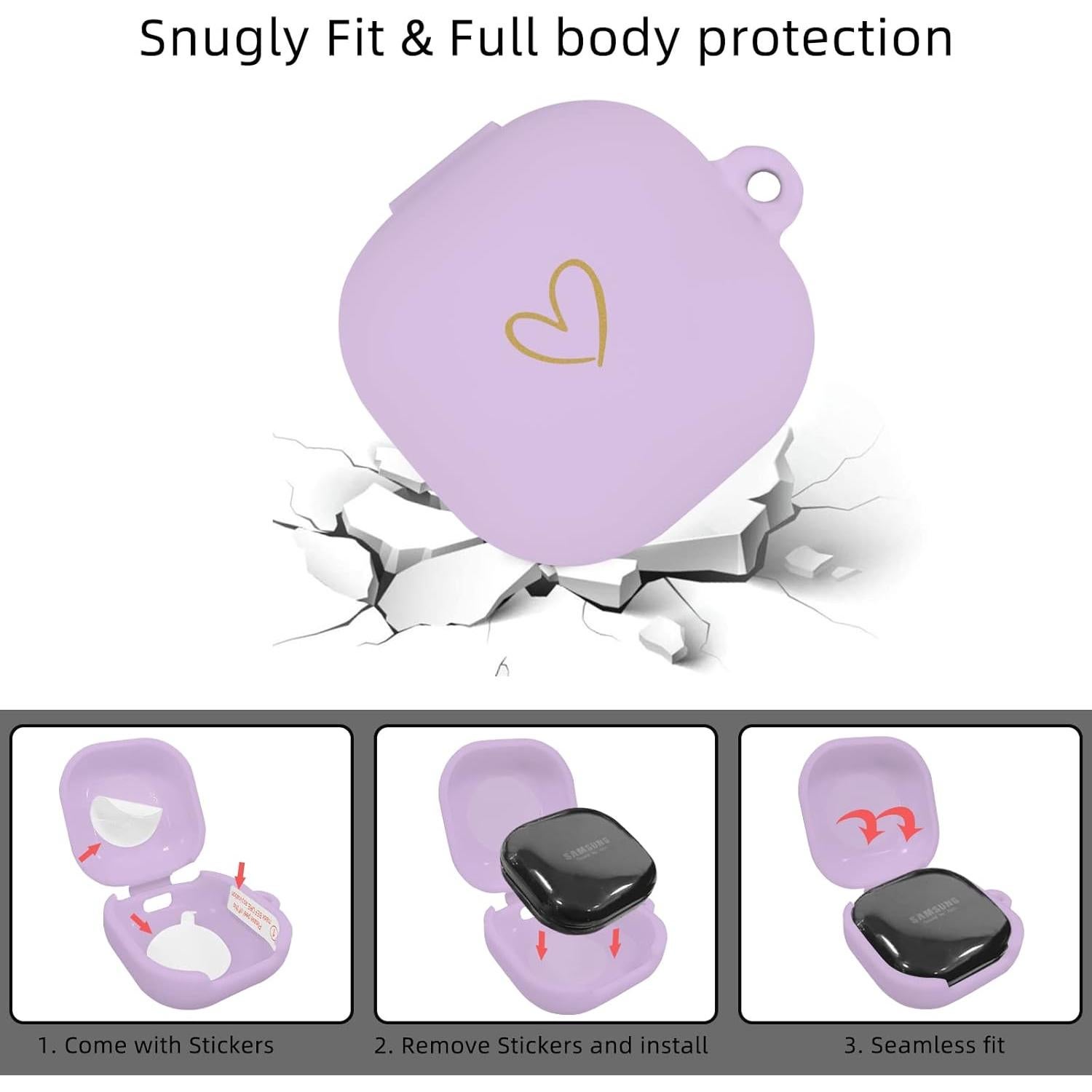 Funda de Silicona AIIEKZ para Galaxy Buds FE/2/Pro - Morado