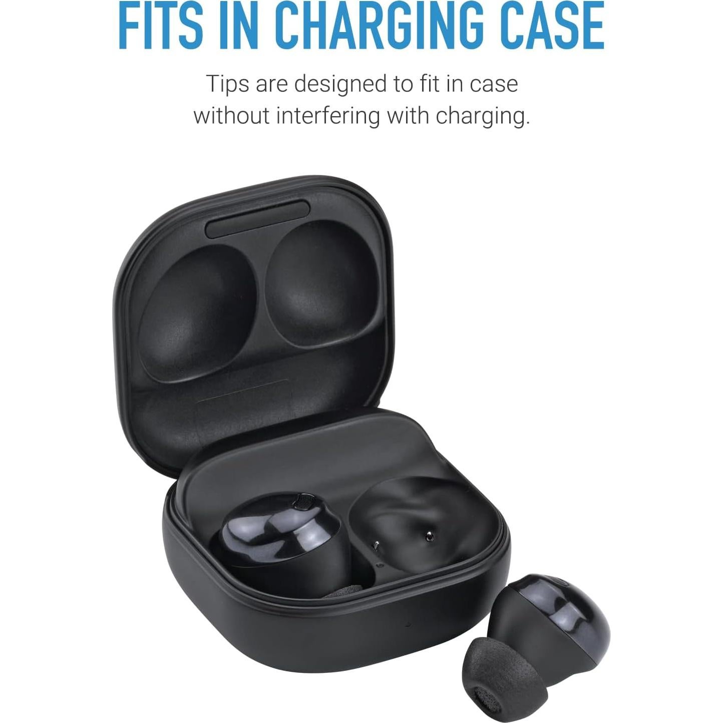 Consejos de espuma Comply para Samsung Galaxy Buds Pro - Negro, Pequeño (3 pares)