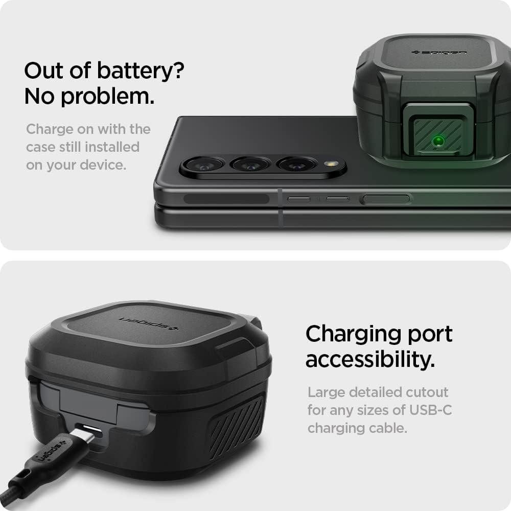 Funda Spigen Lock Fit para Galaxy Buds Core/FE/2 Pro/2/Pro/Live - Negro