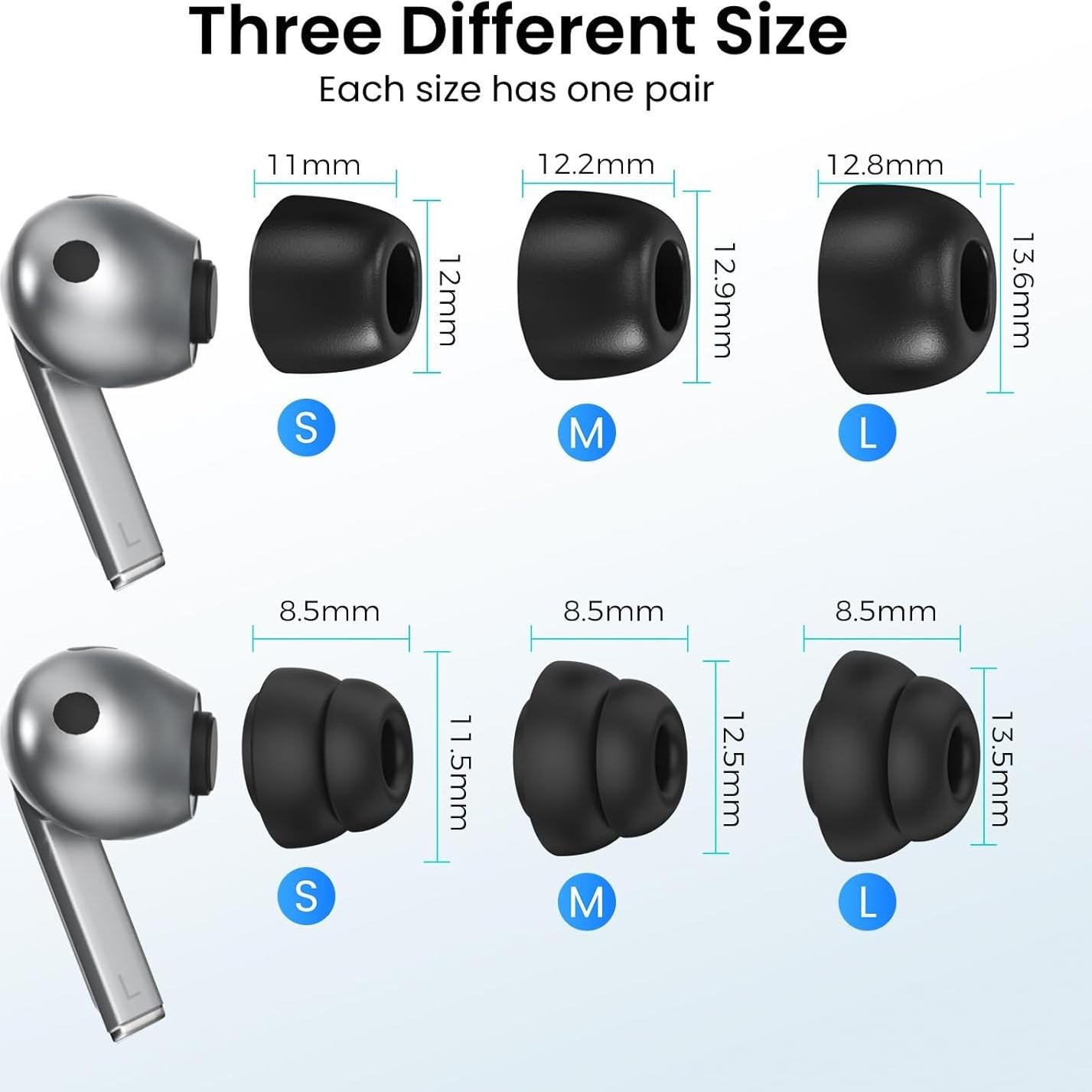 Puntas de Oído Delidigi para Galaxy Buds3 FE/Pro - 6 Pairs