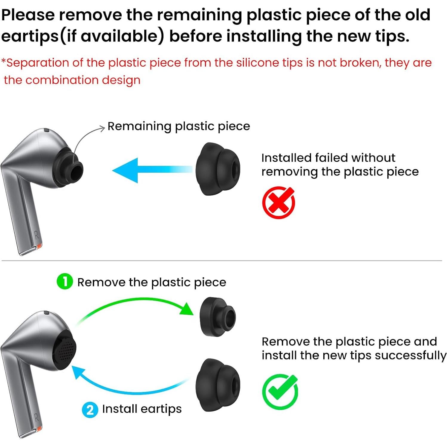 Puntas de Oído Delidigi para Galaxy Buds3 FE/Pro - 6 Pairs