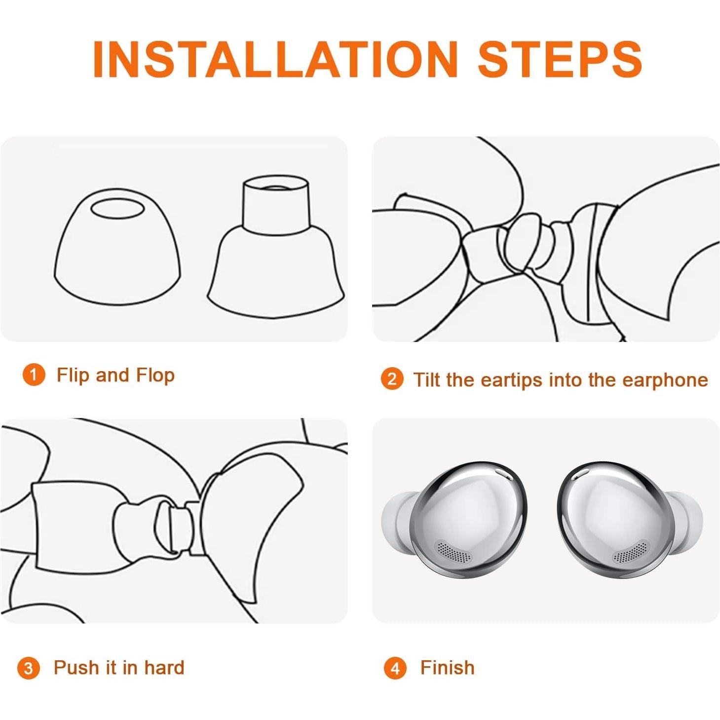 Puntas de Silicona Reemplazo hopopower para Galaxy Buds Pro S/M/L