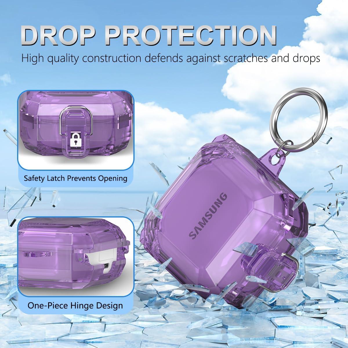 Funda Transparente YIPINJIA para Galaxy Buds 2 Pro/Live - Púrpura