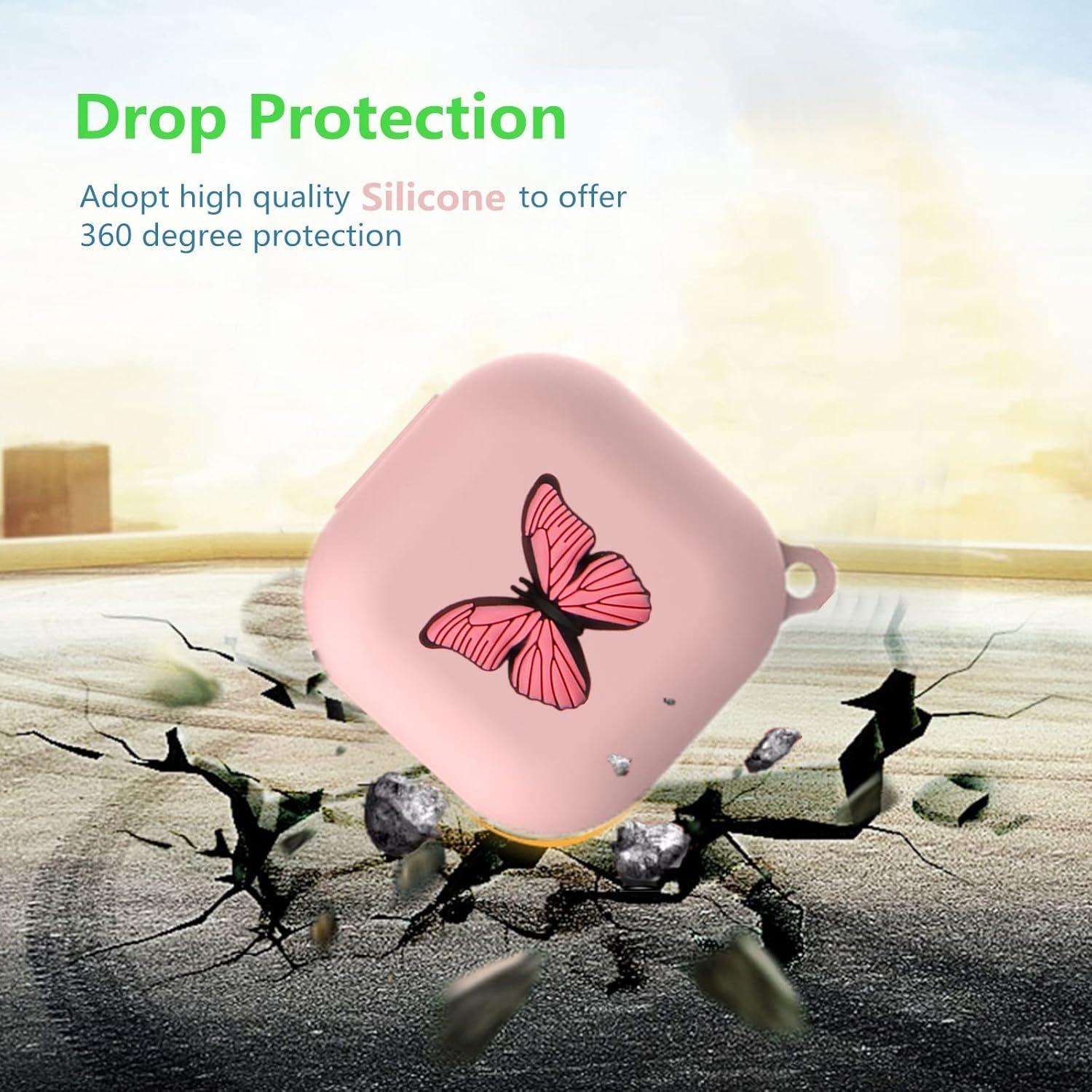 Funda de Silicona Rosa para Samsung Galaxy Buds 2 Pro con Llavero