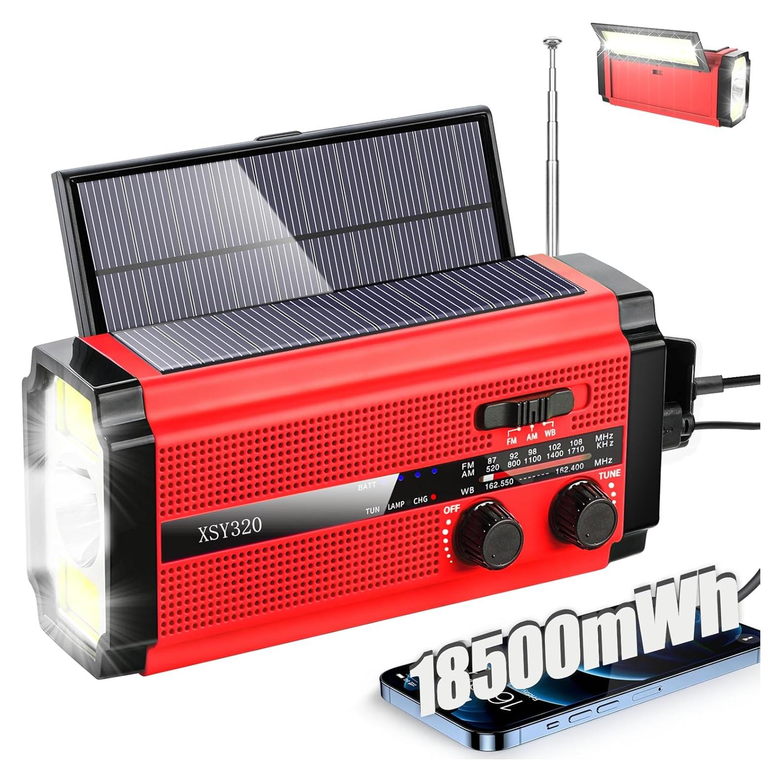 Radio Meteorológica de Emergencia QAUYYW Rojo 5 Modos Carga