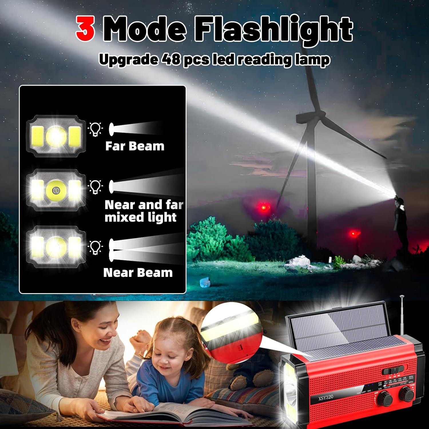 Radio Meteorológica de Emergencia QAUYYW Rojo 5 Modos Carga