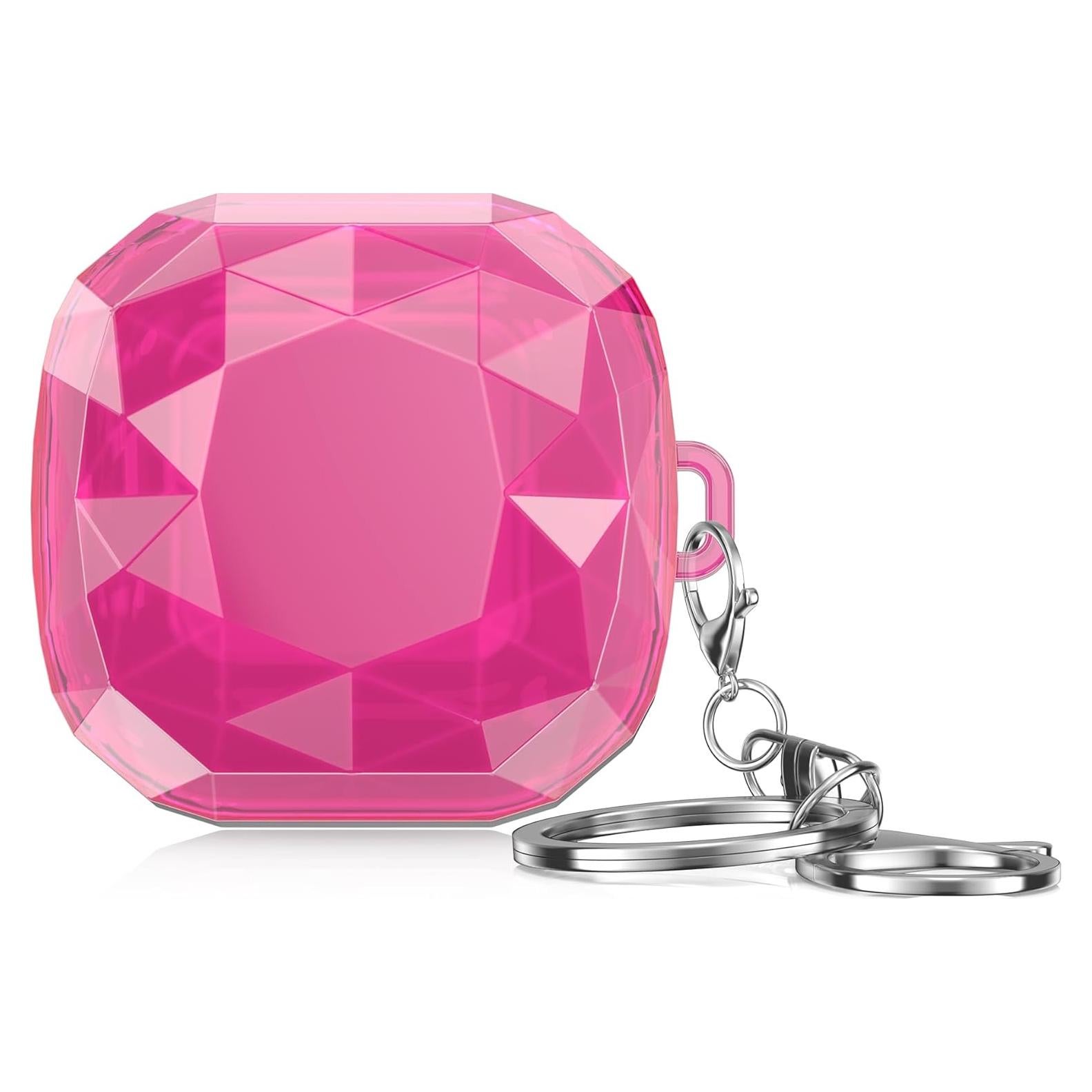 Funda Dura kwmobile para Auriculares Samsung Galaxy Buds - Transparente/Rosa