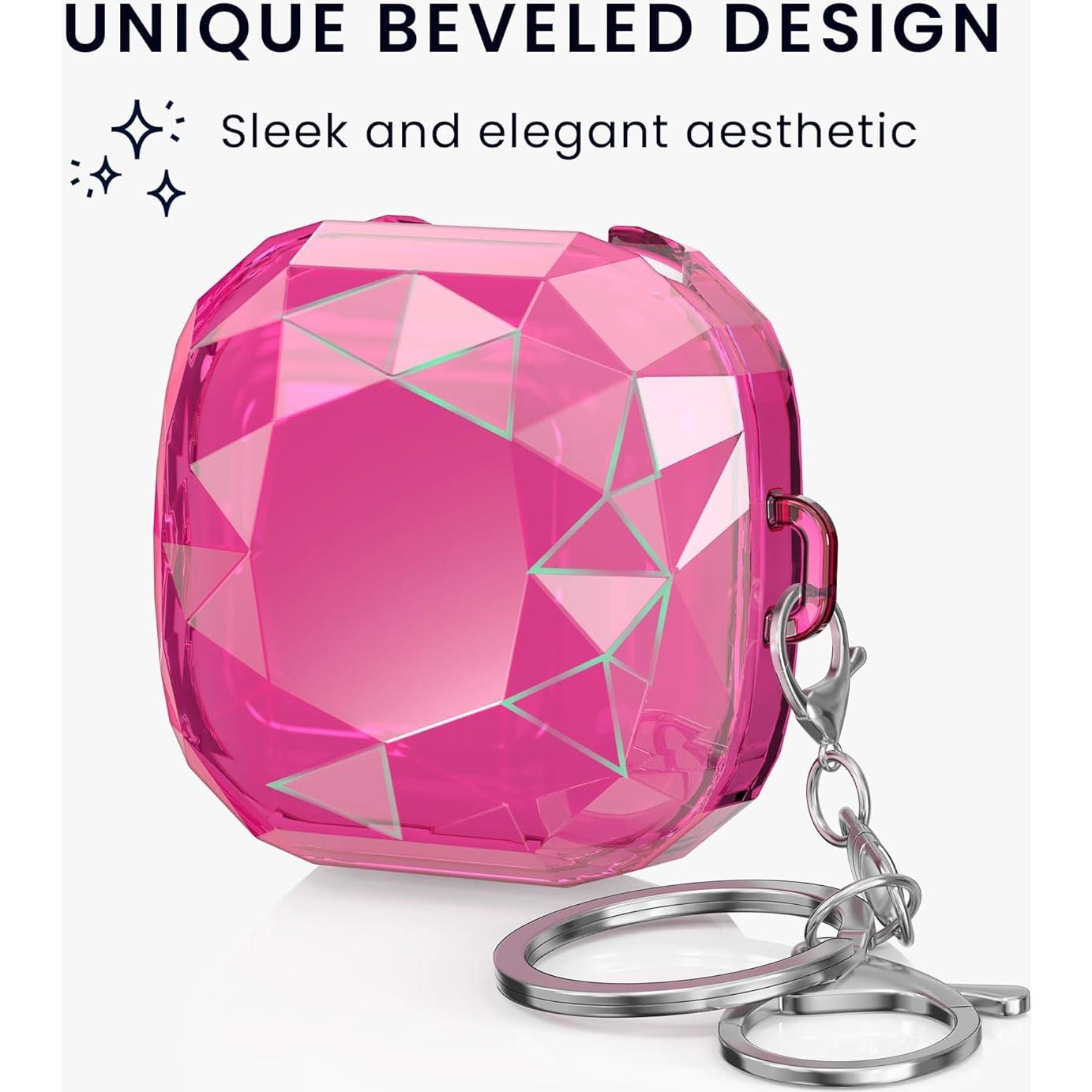 Funda Dura kwmobile para Auriculares Samsung Galaxy Buds - Transparente/Rosa