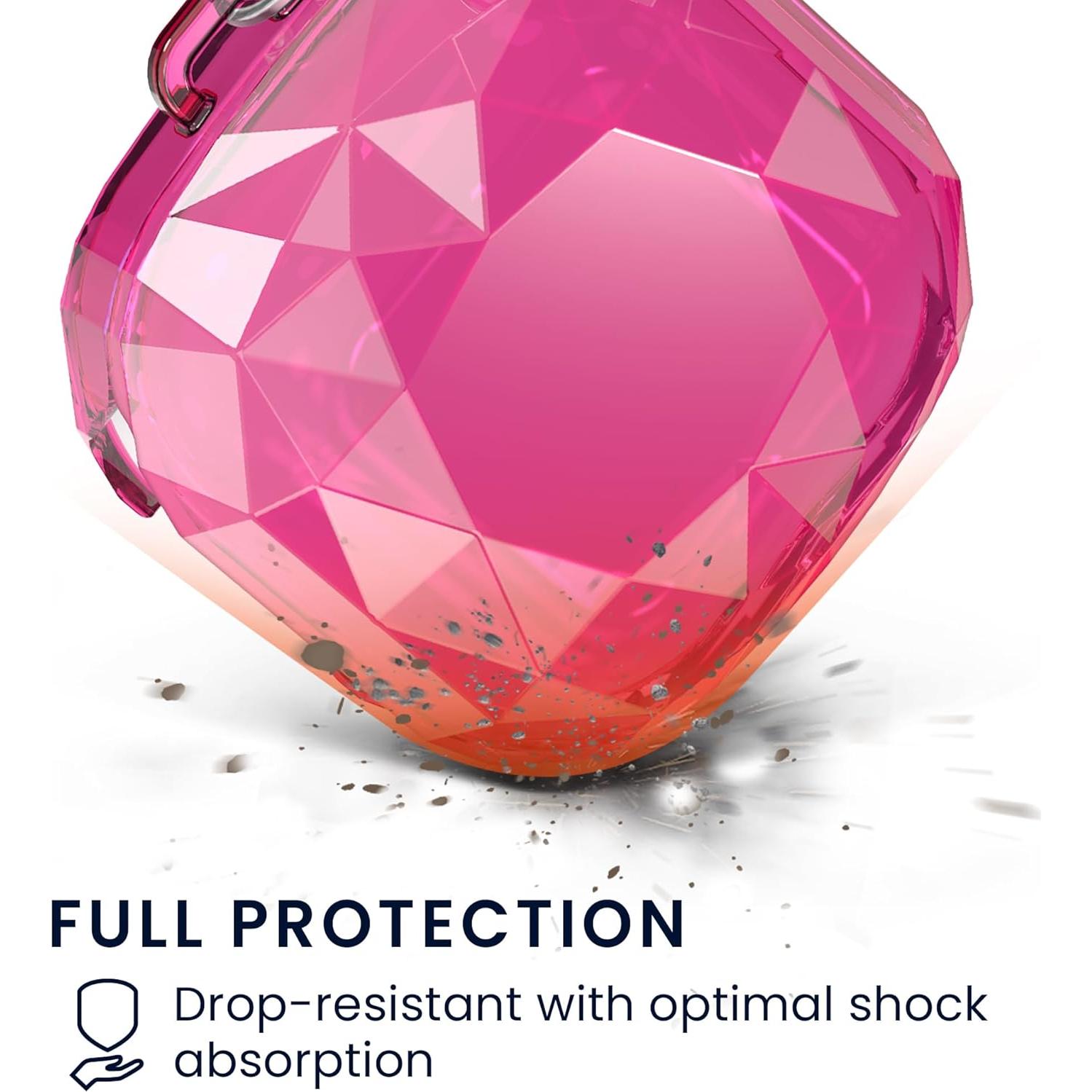 Funda Dura kwmobile para Auriculares Samsung Galaxy Buds - Transparente/Rosa