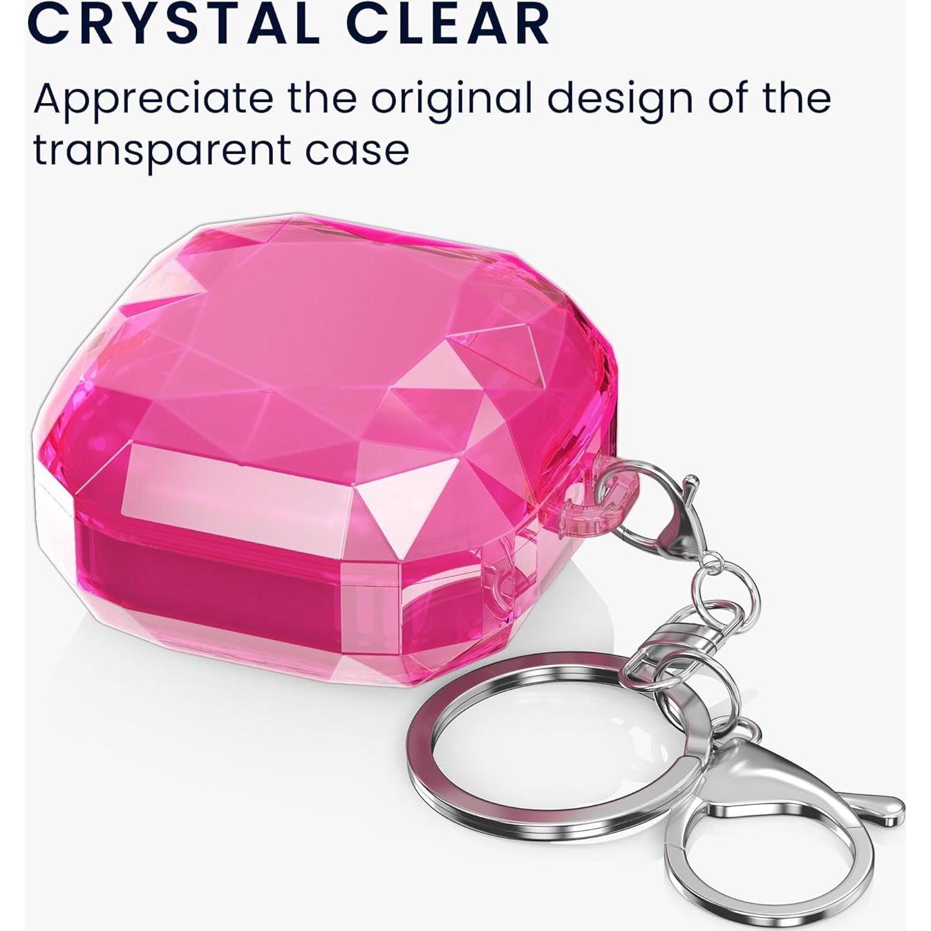 Funda Dura kwmobile para Auriculares Samsung Galaxy Buds - Transparente/Rosa