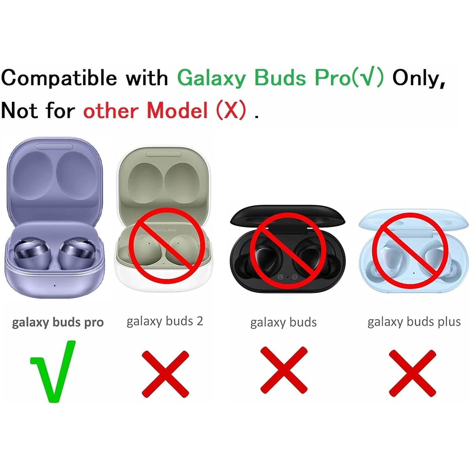 Puntas de Silicona JNSA para Galaxy Buds Pro - 6 Pares SML Púrpura