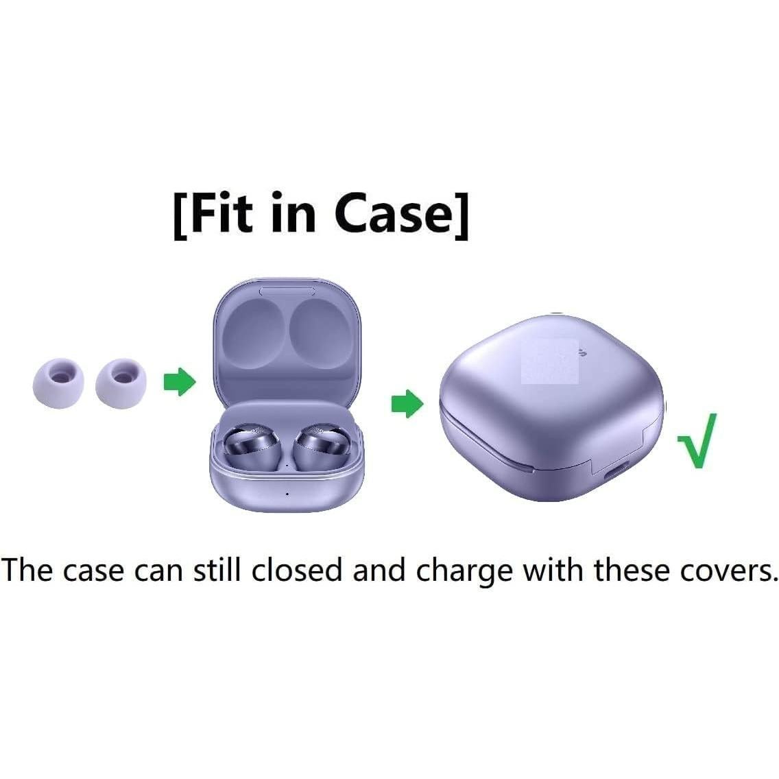 Puntas de Silicona JNSA para Galaxy Buds Pro - 6 Pares SML Púrpura