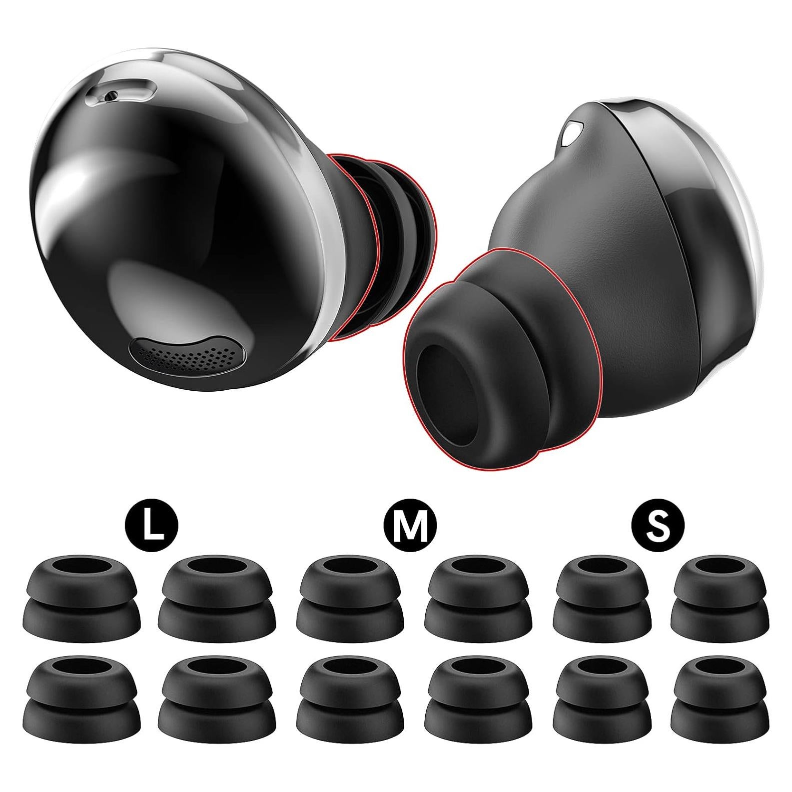 Puntas de Silicona Doble Flange Delidigi para Galaxy Buds Pro - 6 Pares S/M/L