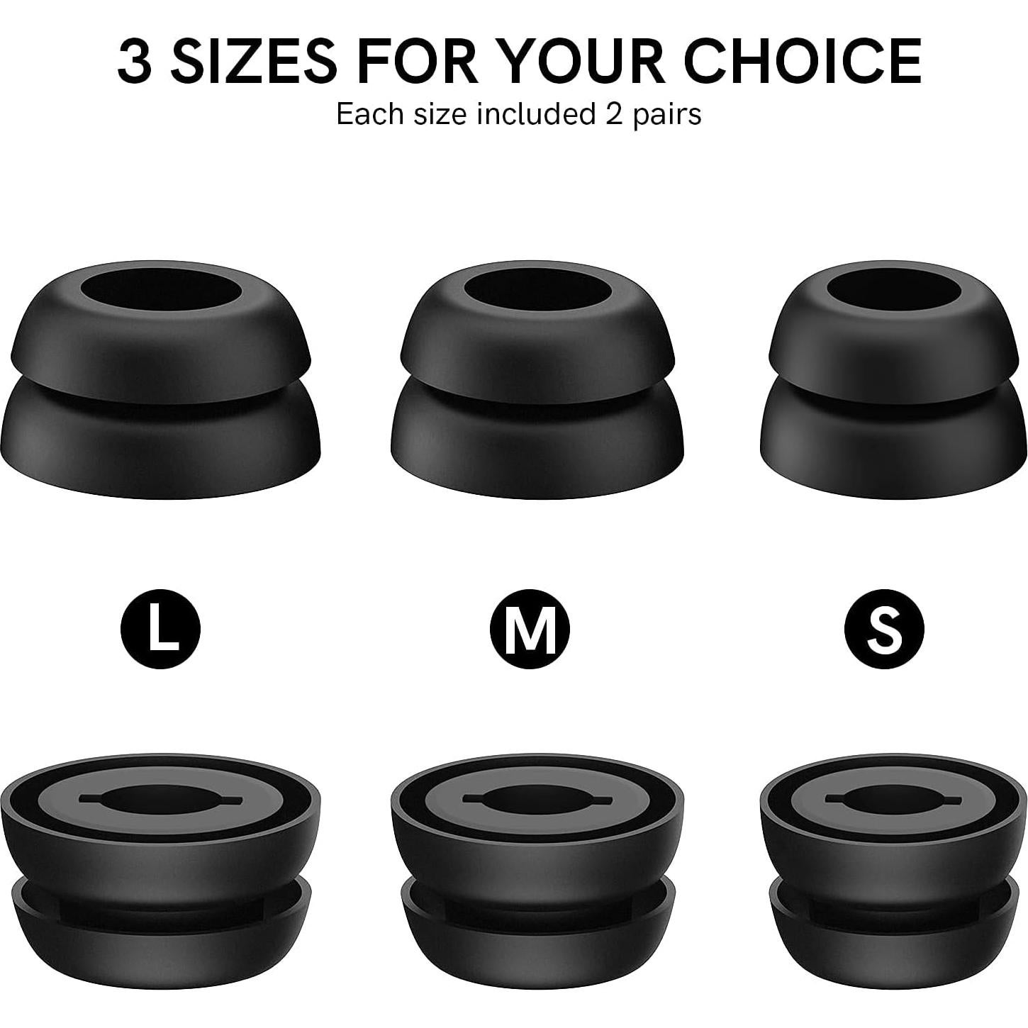 Puntas de Silicona Doble Flange Delidigi para Galaxy Buds Pro - 6 Pares S/M/L