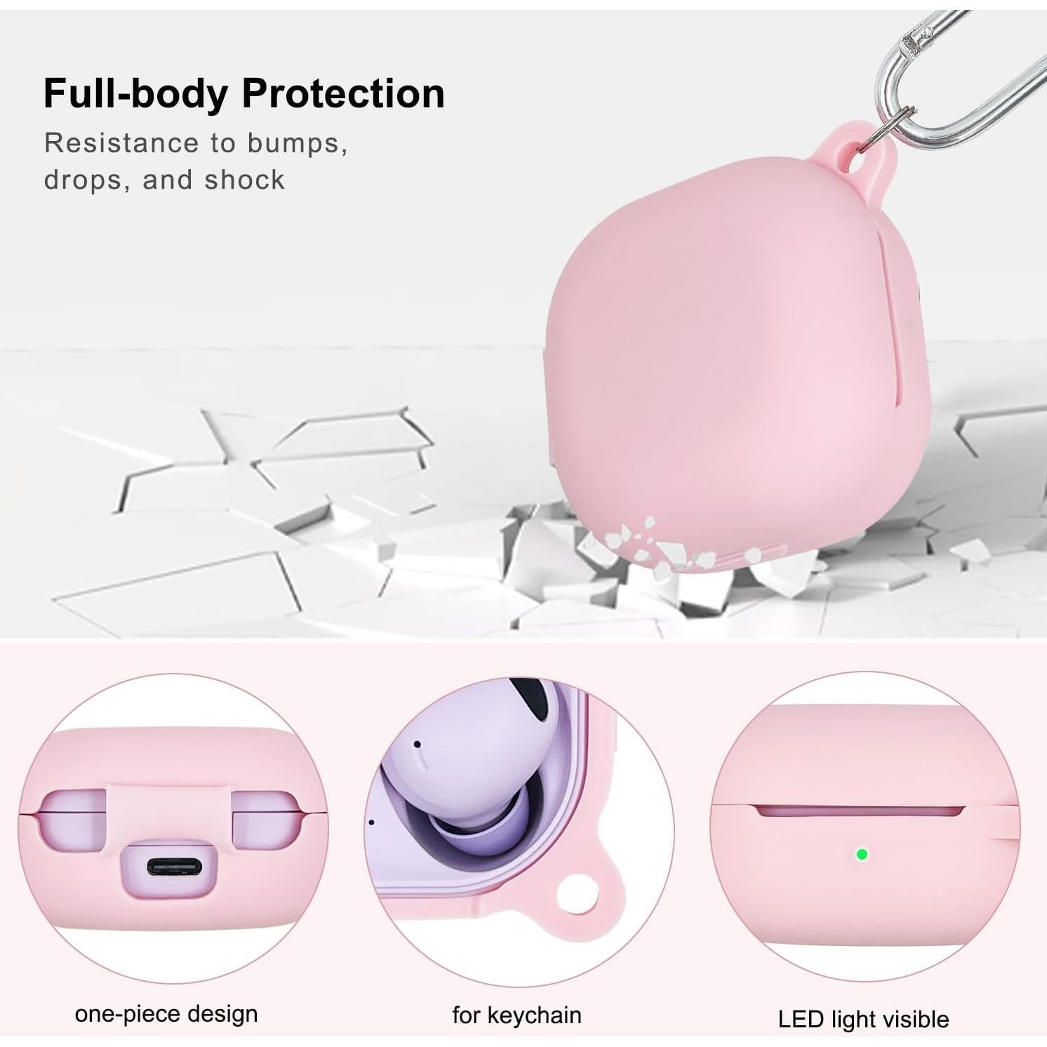 Funda de Silicona KOUJAON Rosa para Galaxy Buds FE/2 Pro/2/Live