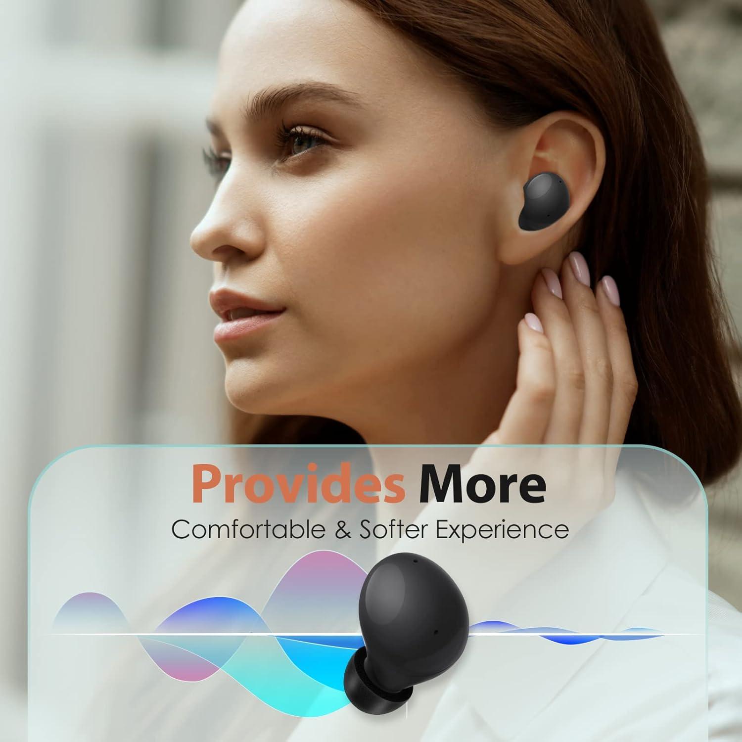 Consejos de Espuma de Memoria para Galaxy Buds 2 y Plus - 3 Pares, Negro