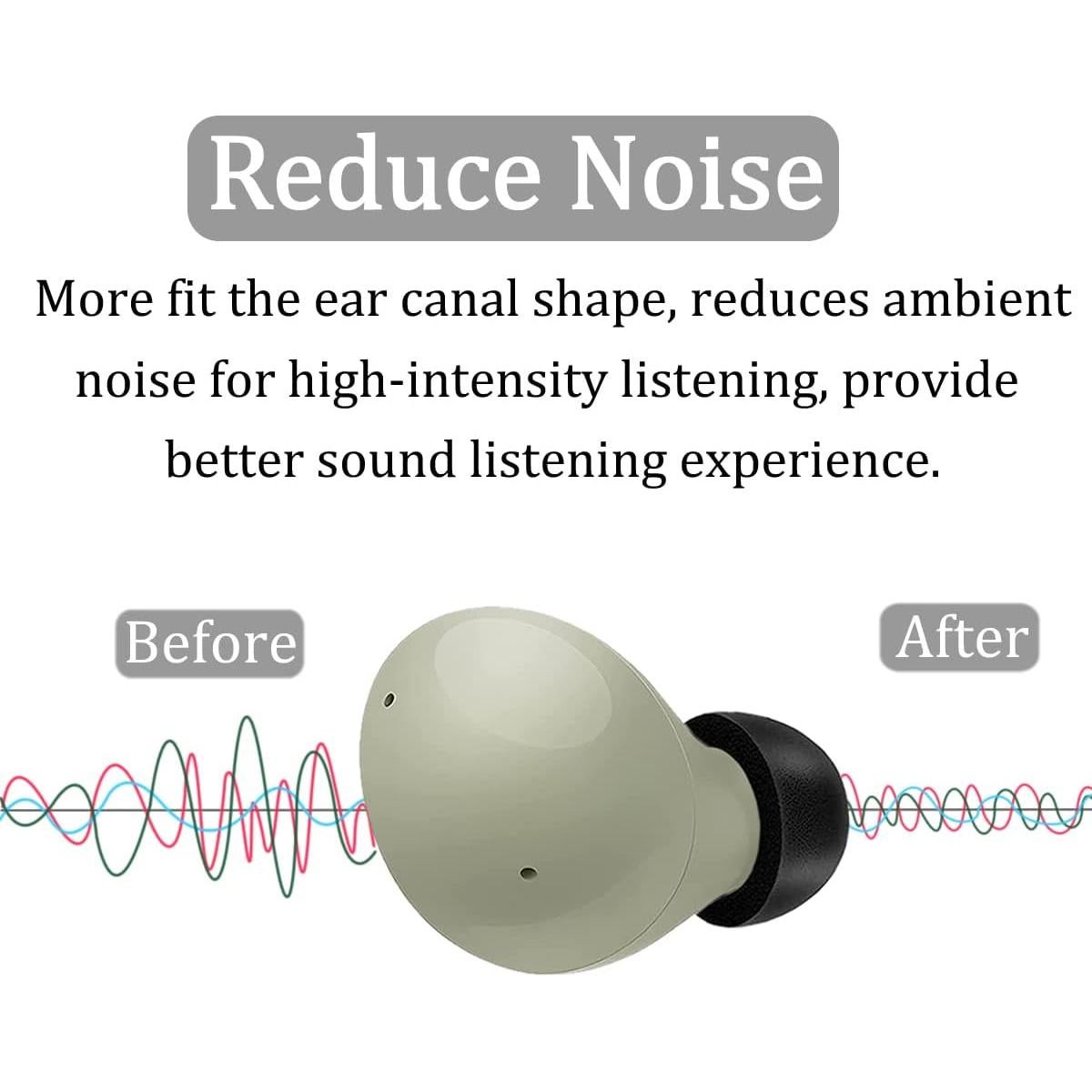 6 Puntas de Espuma Memoria para Galaxy Buds 2 Pro - Negro