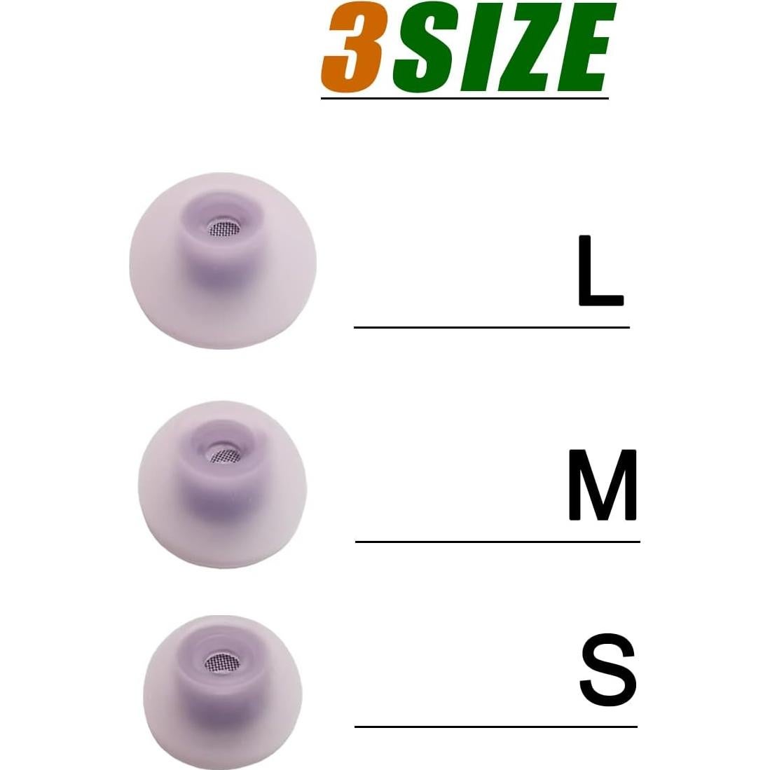 Silicone Ear Tips for Galaxy Buds 2 Replacement Earbud Tips, 6 Pairs LMS Purple