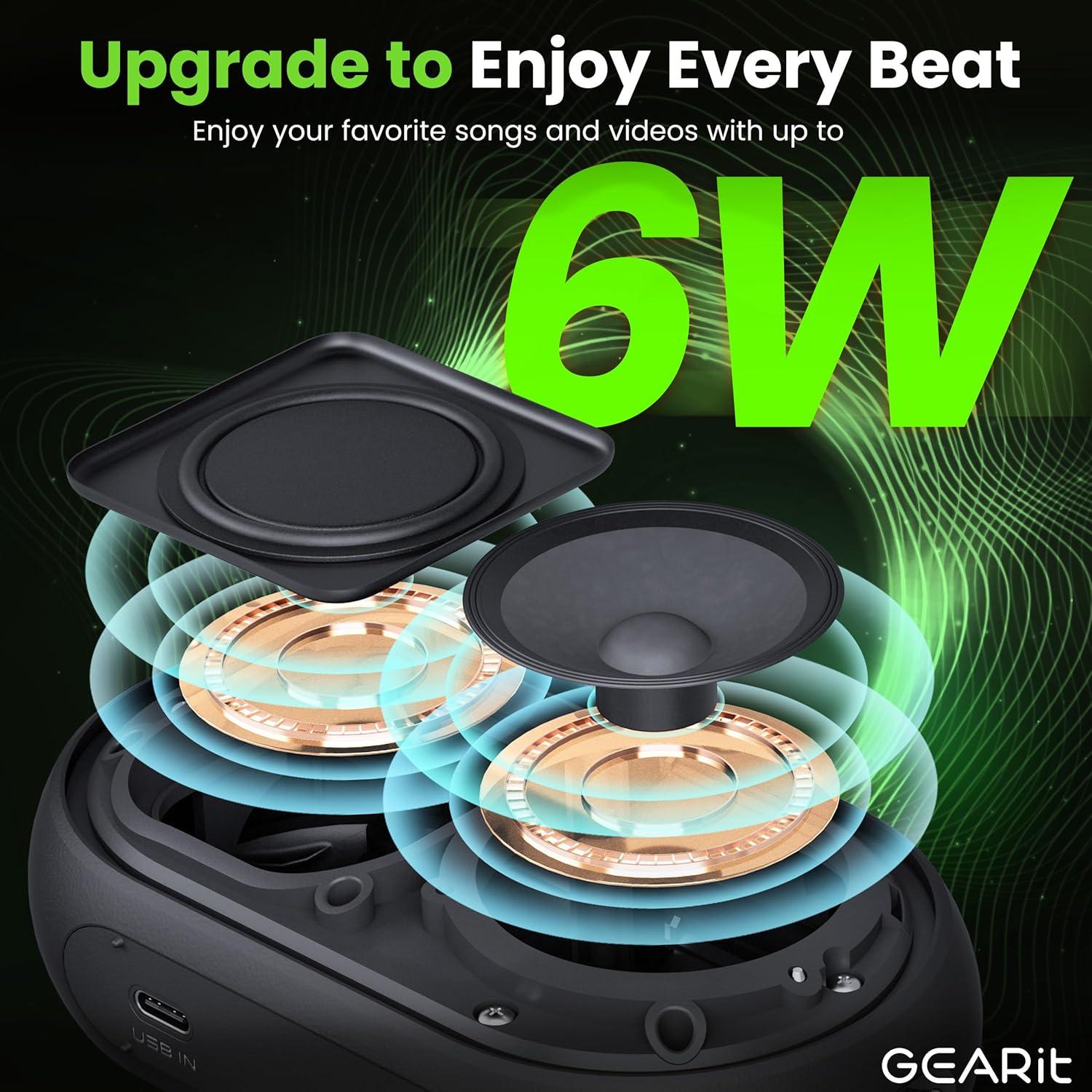 Altavoz Bluetooth Inalámbrico GEARit 6W Impermeable IPX7