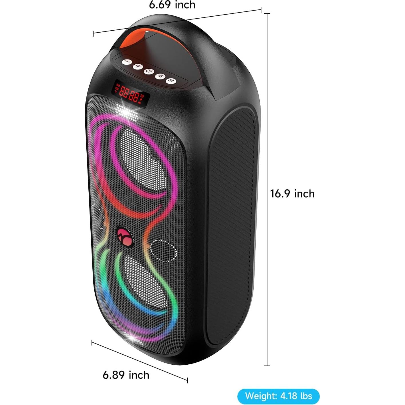 Altavoz Bluetooth Halokin DF-720 40W 120dB Portátil con Luces LED