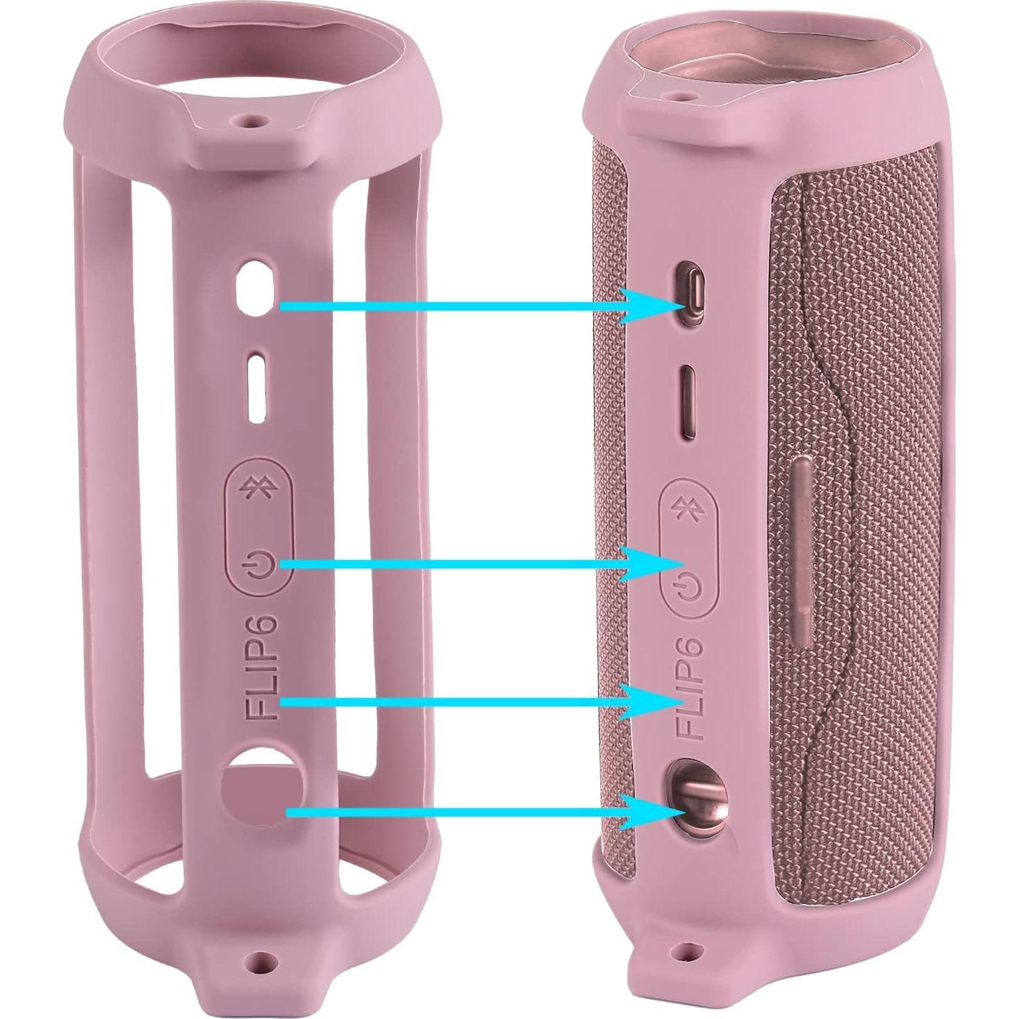 Funda de Silicona Co2CREA para Altavoz JBL Flip 6 Rosa