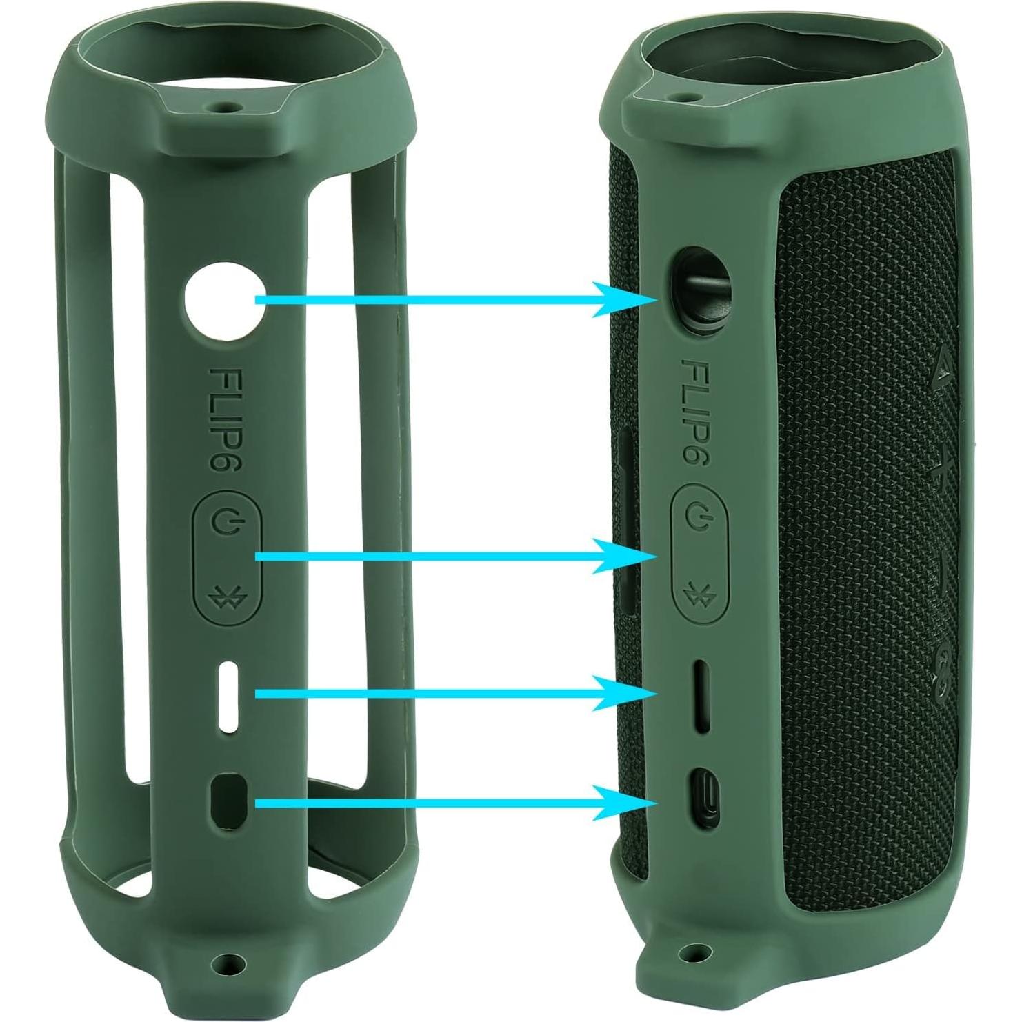 Funda de Silicona Co2CREA para Altavoz JBL Flip 6 Verde