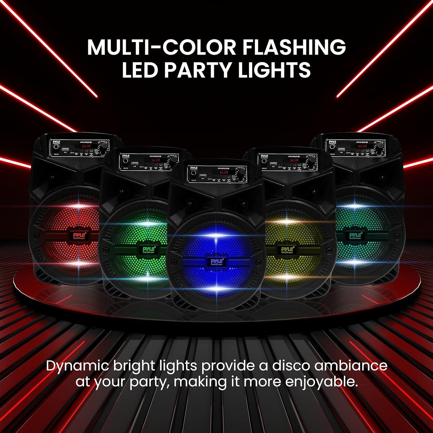 Altavoz Bluetooth Pyle PPHP634B 240W Portátil con Subwoofer 6.5"