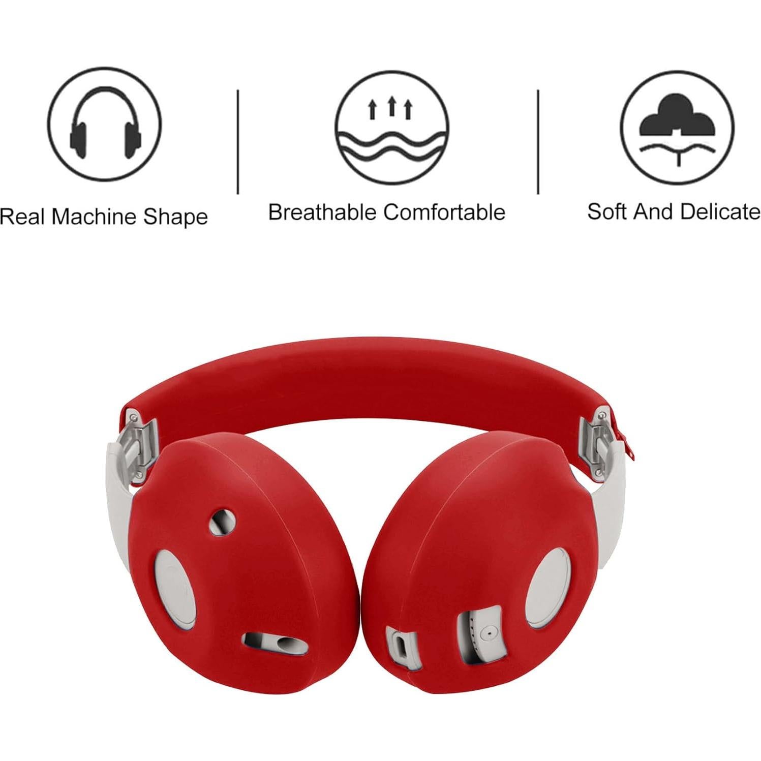 Funda de Silicona Aiivioll para Auriculares Beats Studio Pro - Rojo