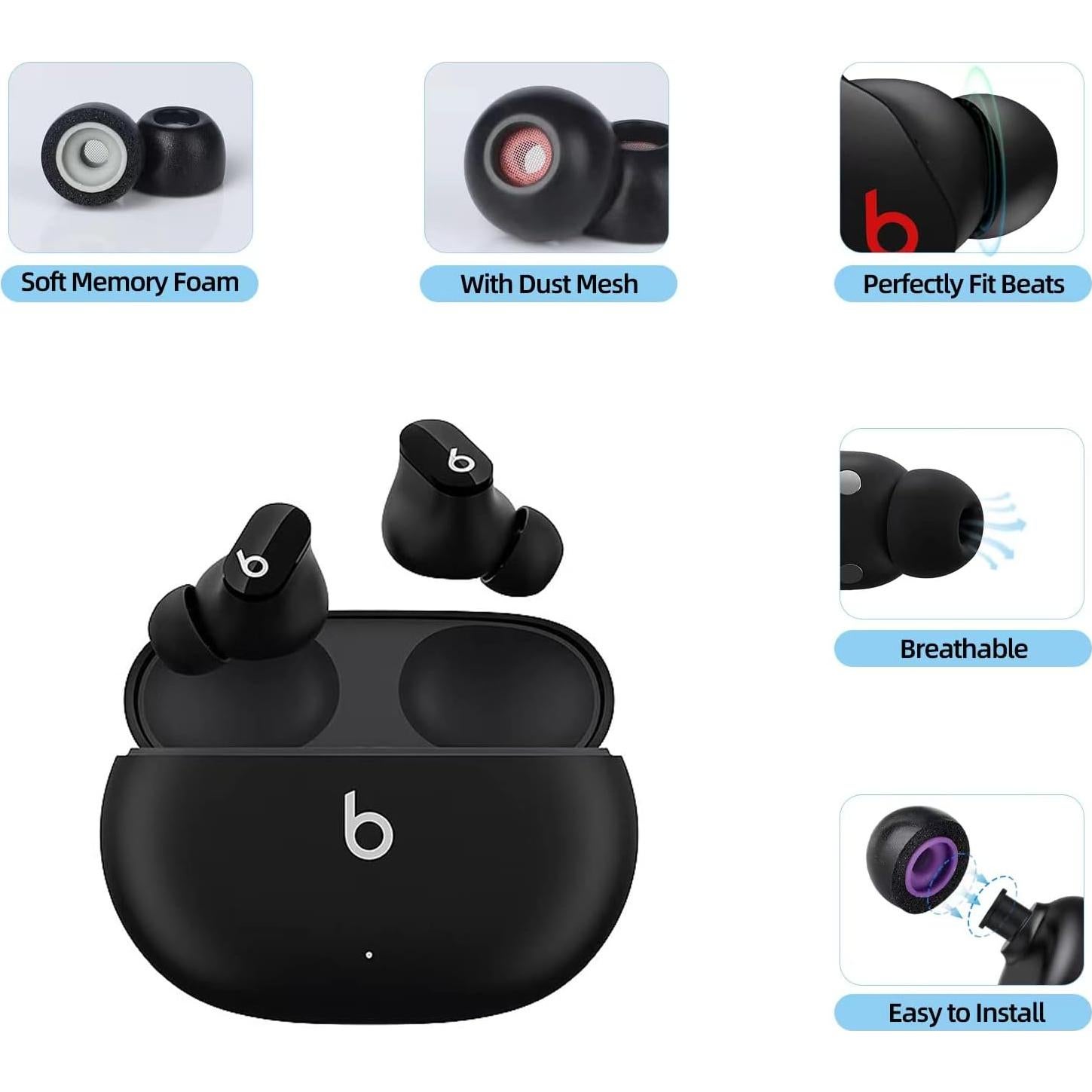 Consejos de oído viscoelásticos SEICHYGO para Beats - 3 pares S/M/L