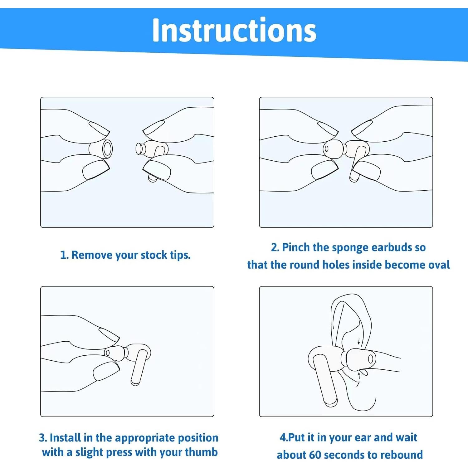 Consejos de oído viscoelásticos SEICHYGO para Beats - 3 pares S/M/L