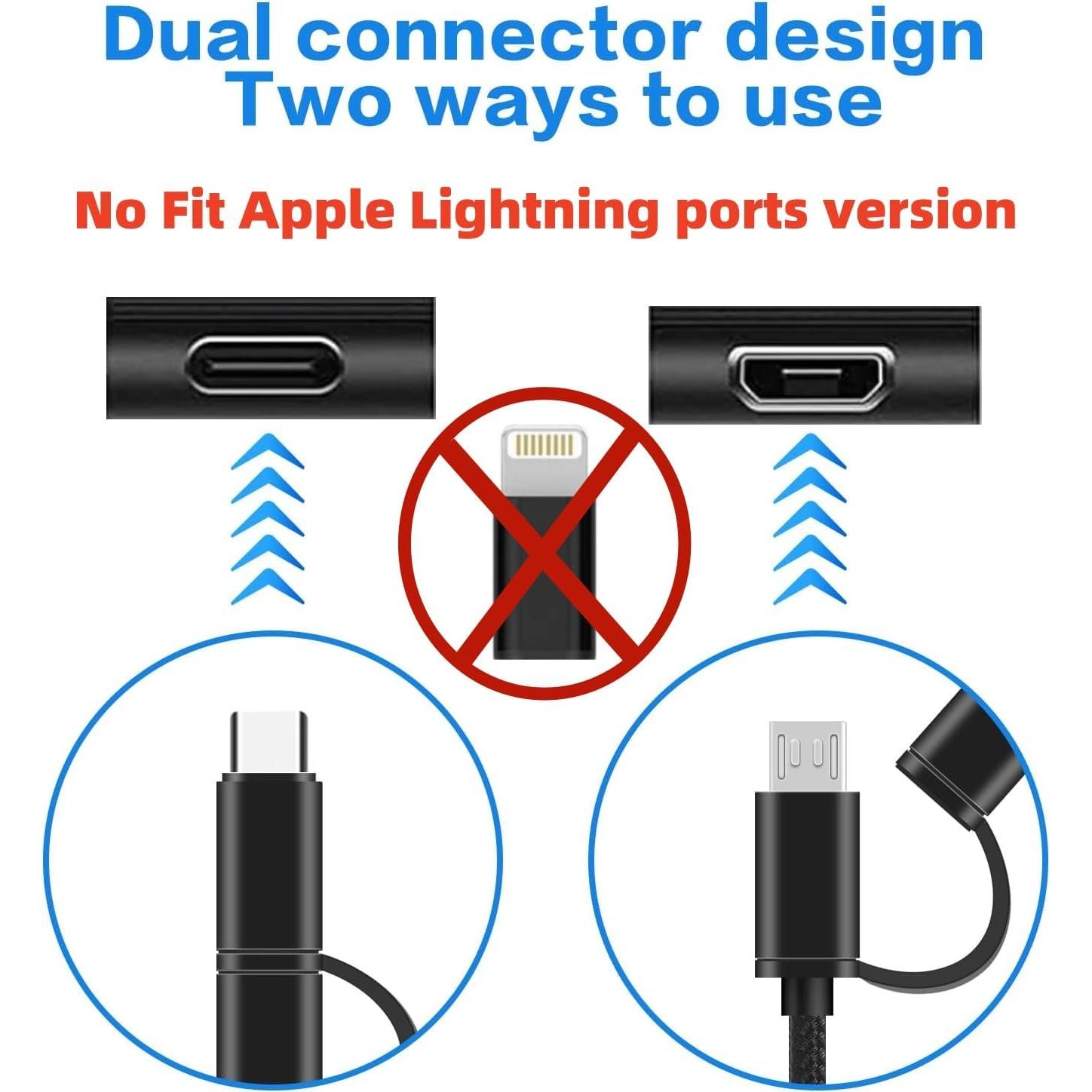 Cargador USB-C y Micro Beats 2 en 1 6.6FT (2m) Nylon